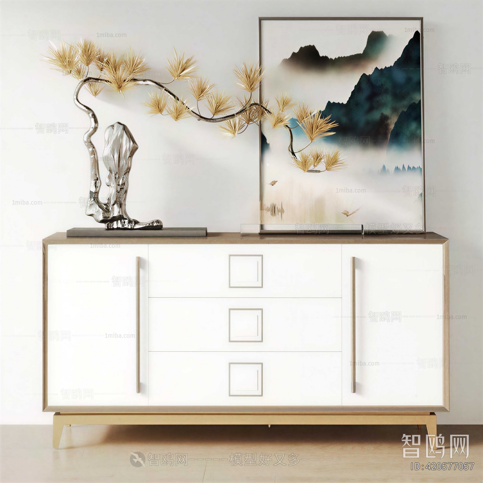 New Chinese Style Entrance Cabinet