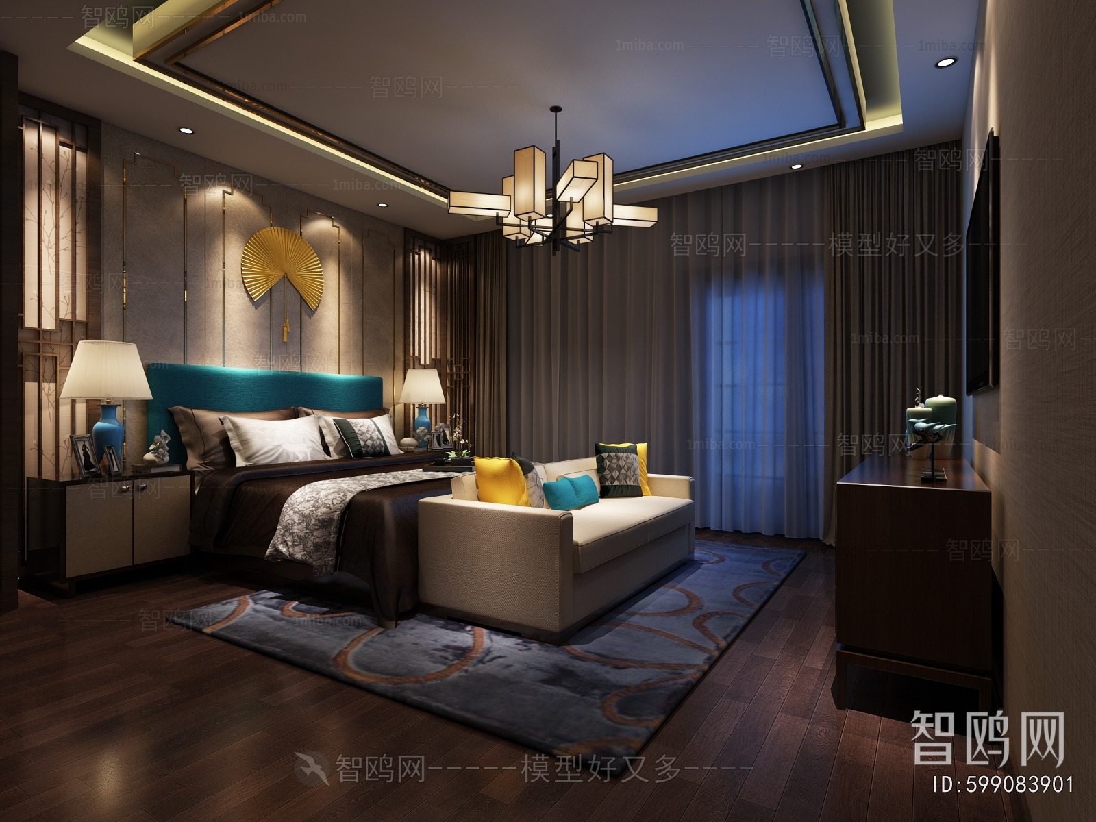 New Chinese Style Bedroom
