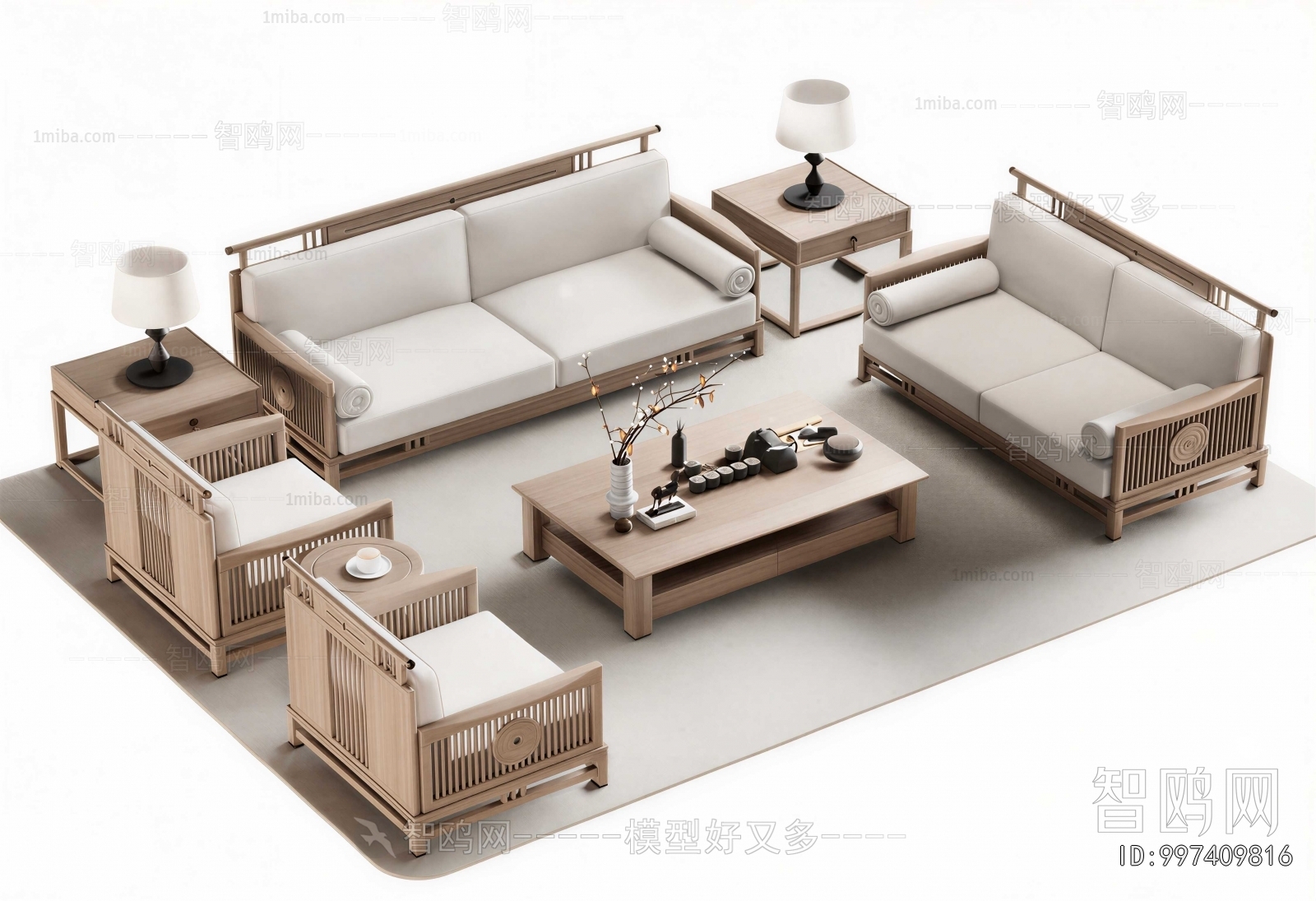 New Chinese Style Sofa Combination