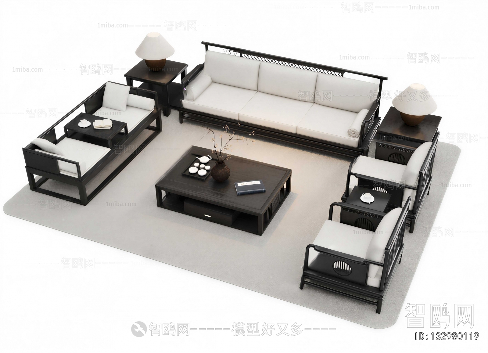 New Chinese Style Sofa Combination