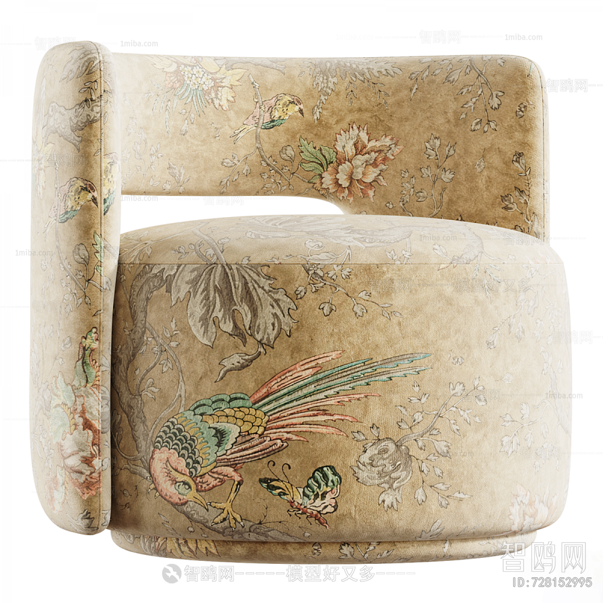 New Chinese Style Single Sofa