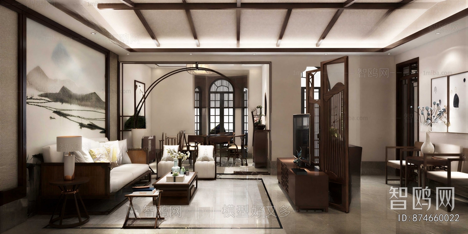 New Chinese Style A Living Room