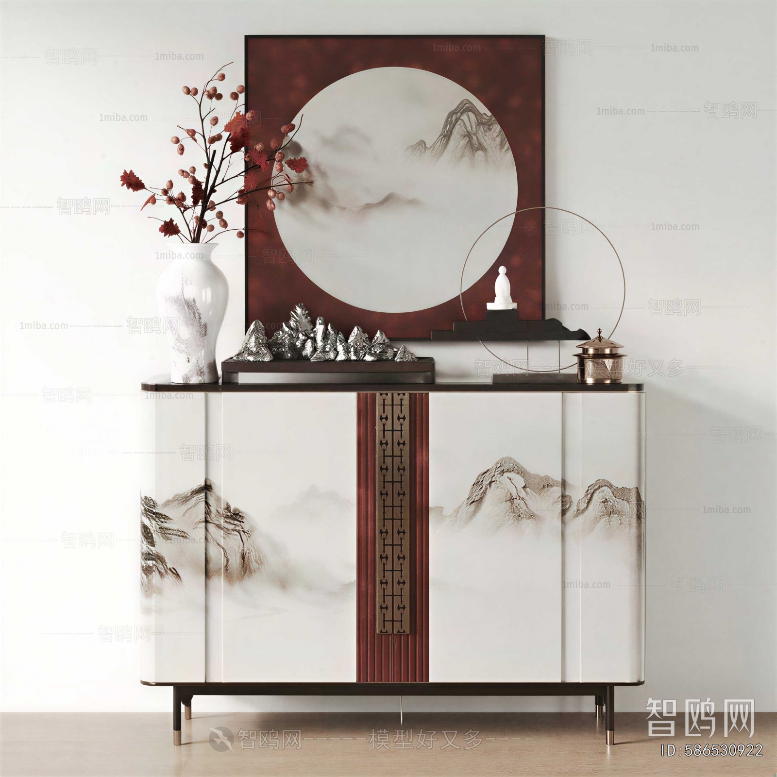 New Chinese Style Entrance Cabinet
