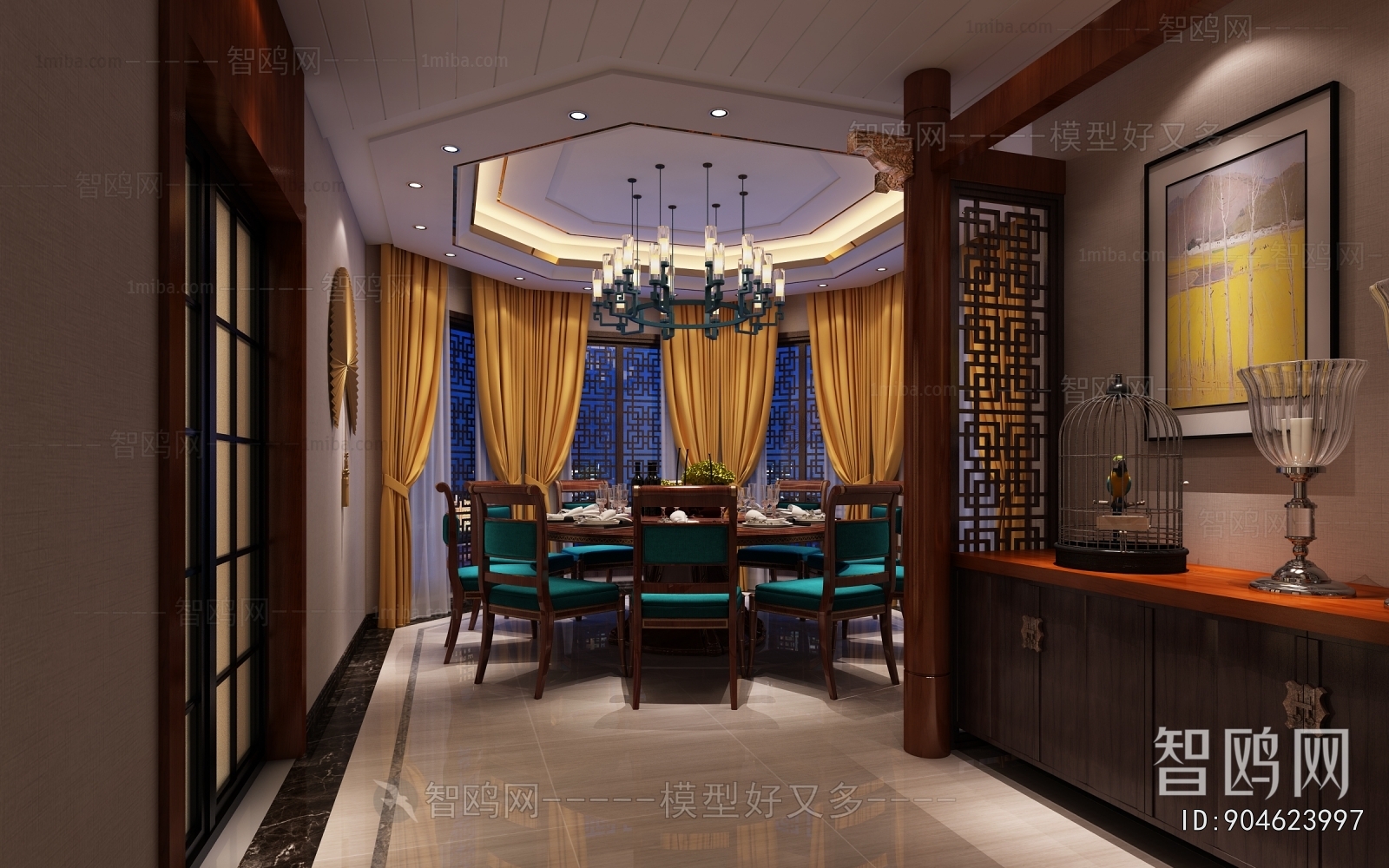 New Chinese Style A Living Room