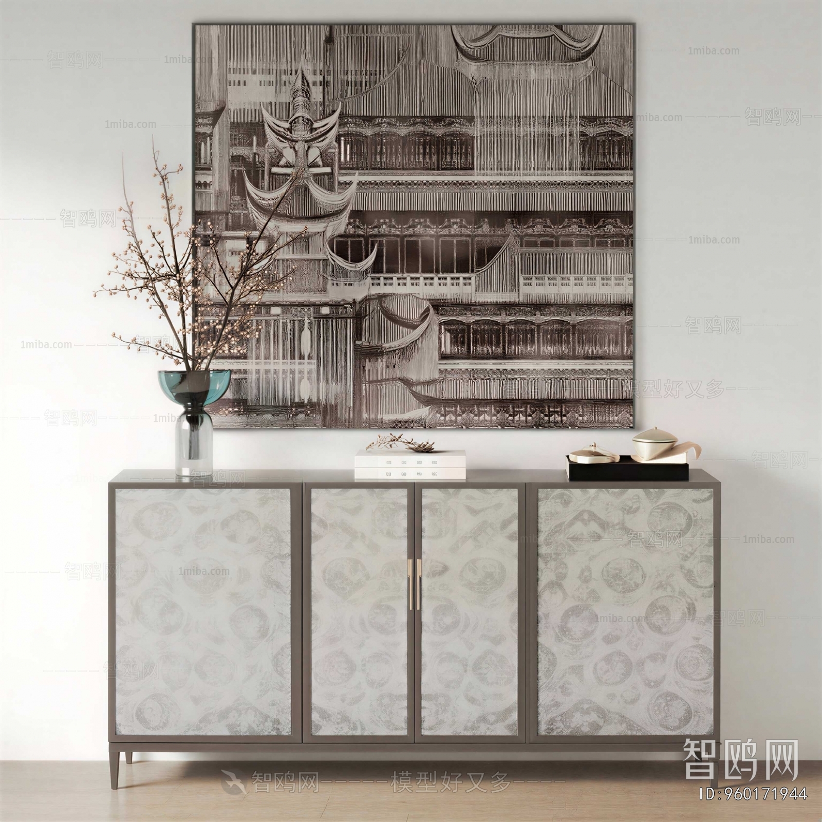 New Chinese Style Side Cabinet