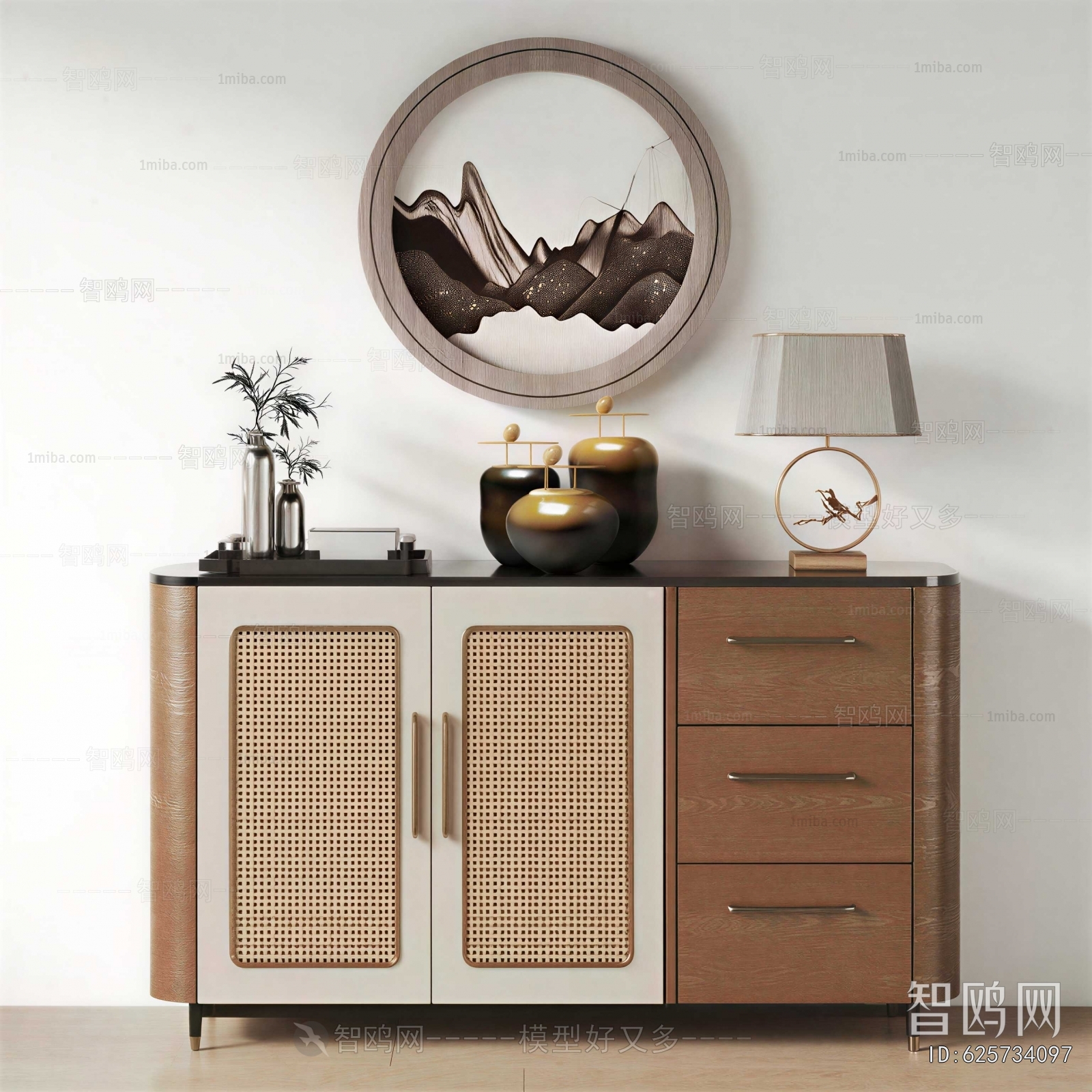 New Chinese Style Side Cabinet