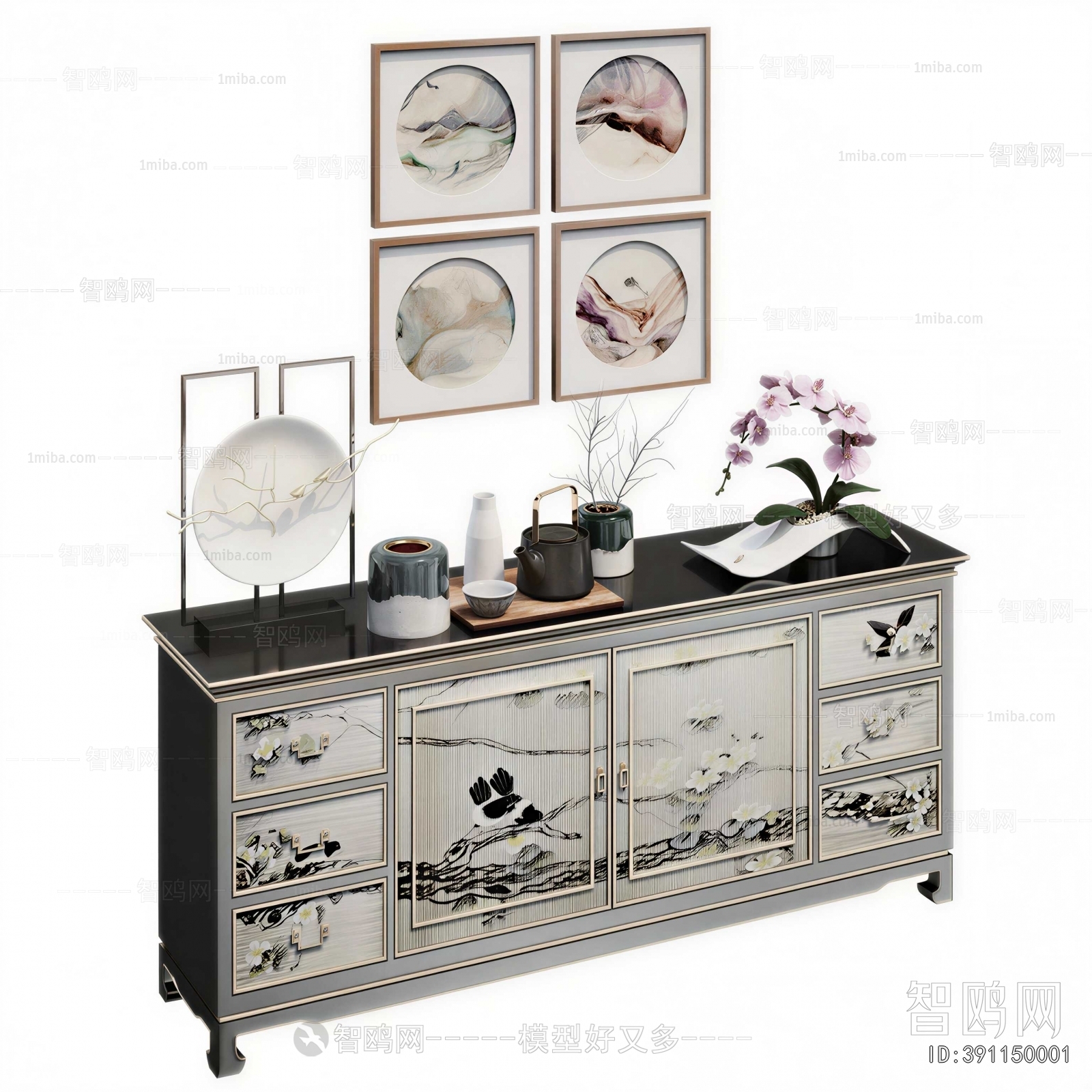 New Chinese Style Side Cabinet