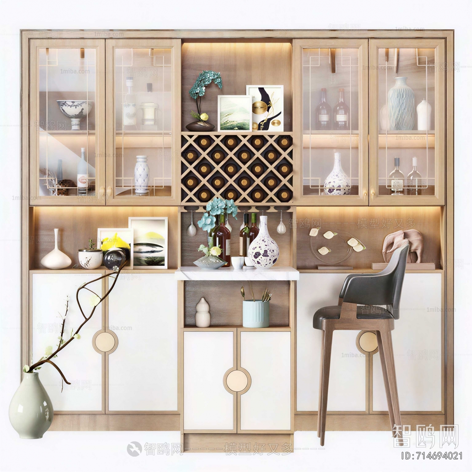 New Chinese Style Wine Cabinet
