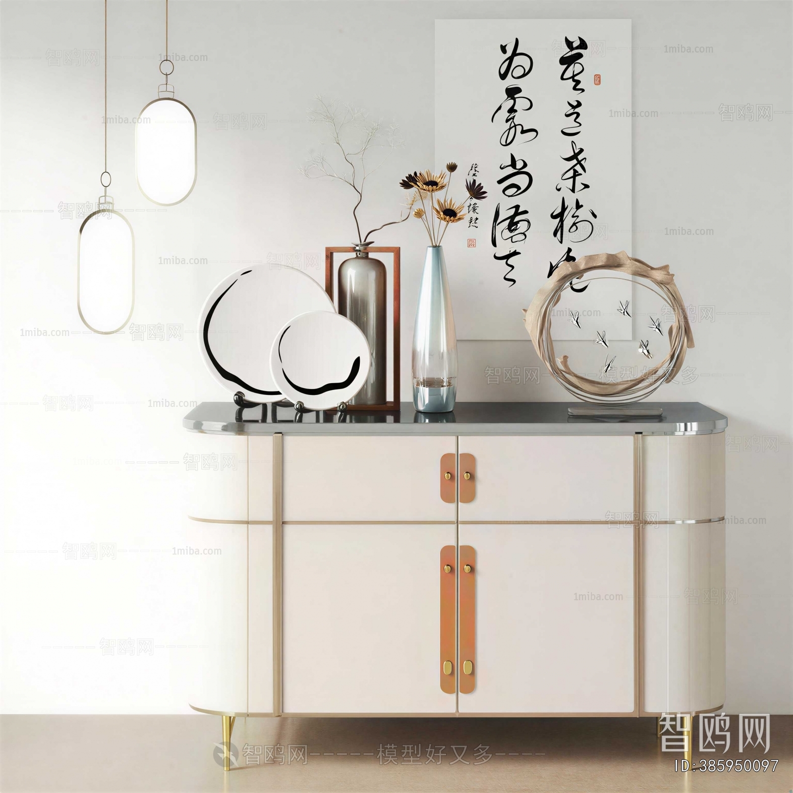 New Chinese Style Side Cabinet