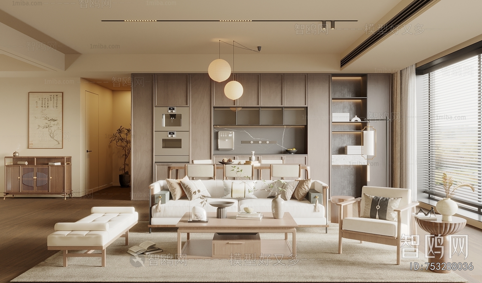 New Chinese Style A Living Room