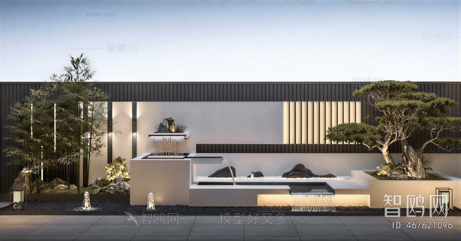 New Chinese Style Rockery Waterscape