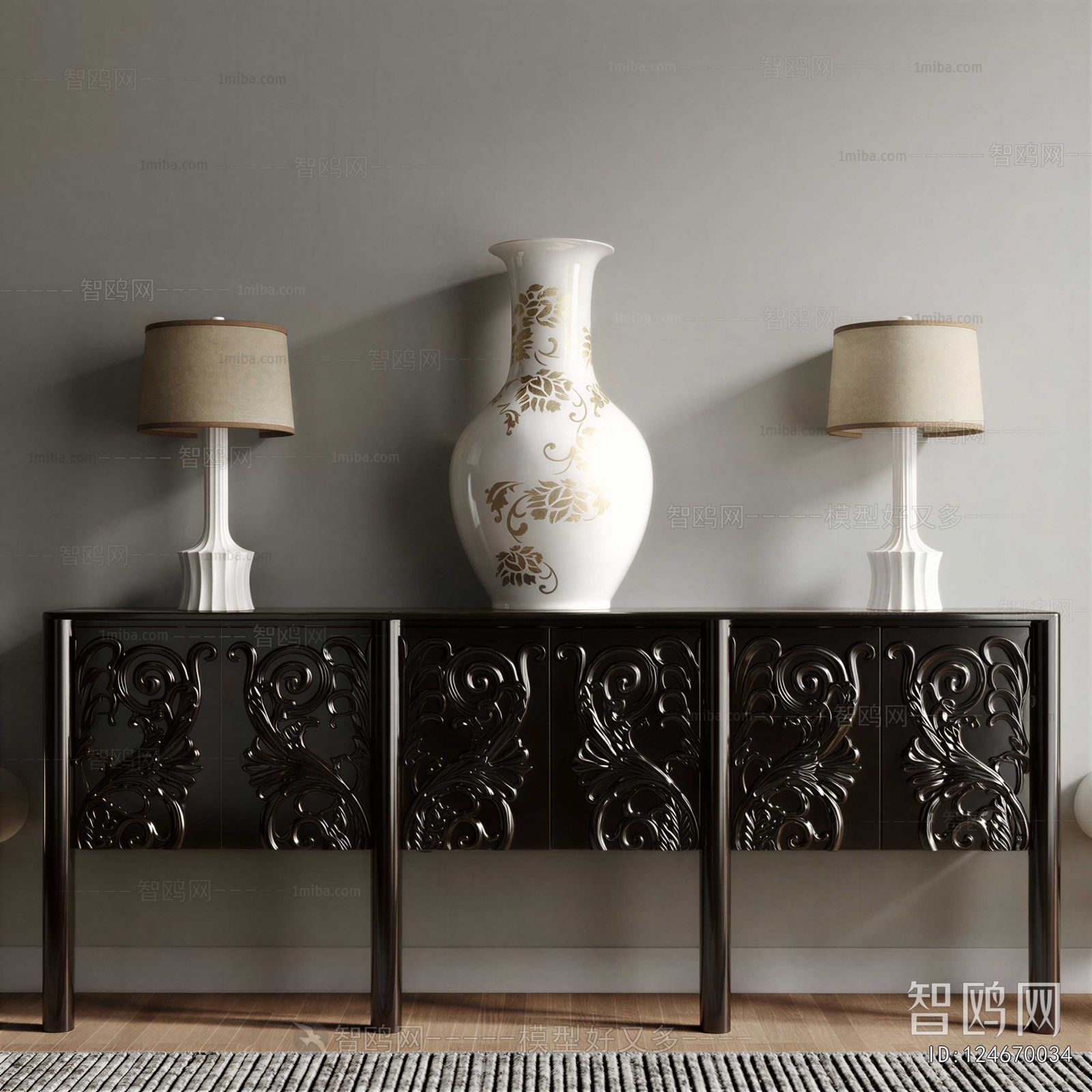 New Classical Style Entrance Cabinet