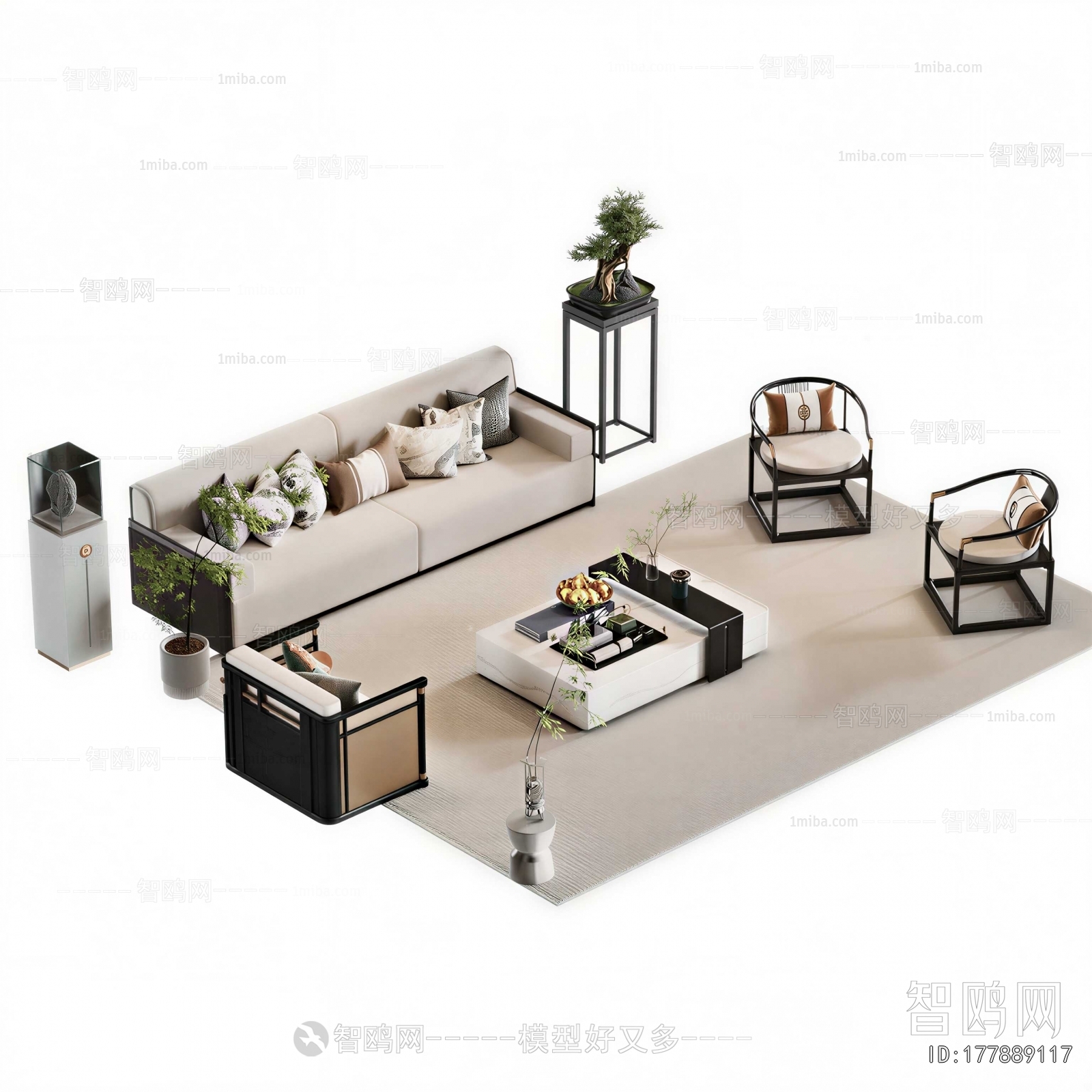 New Chinese Style Sofa Combination