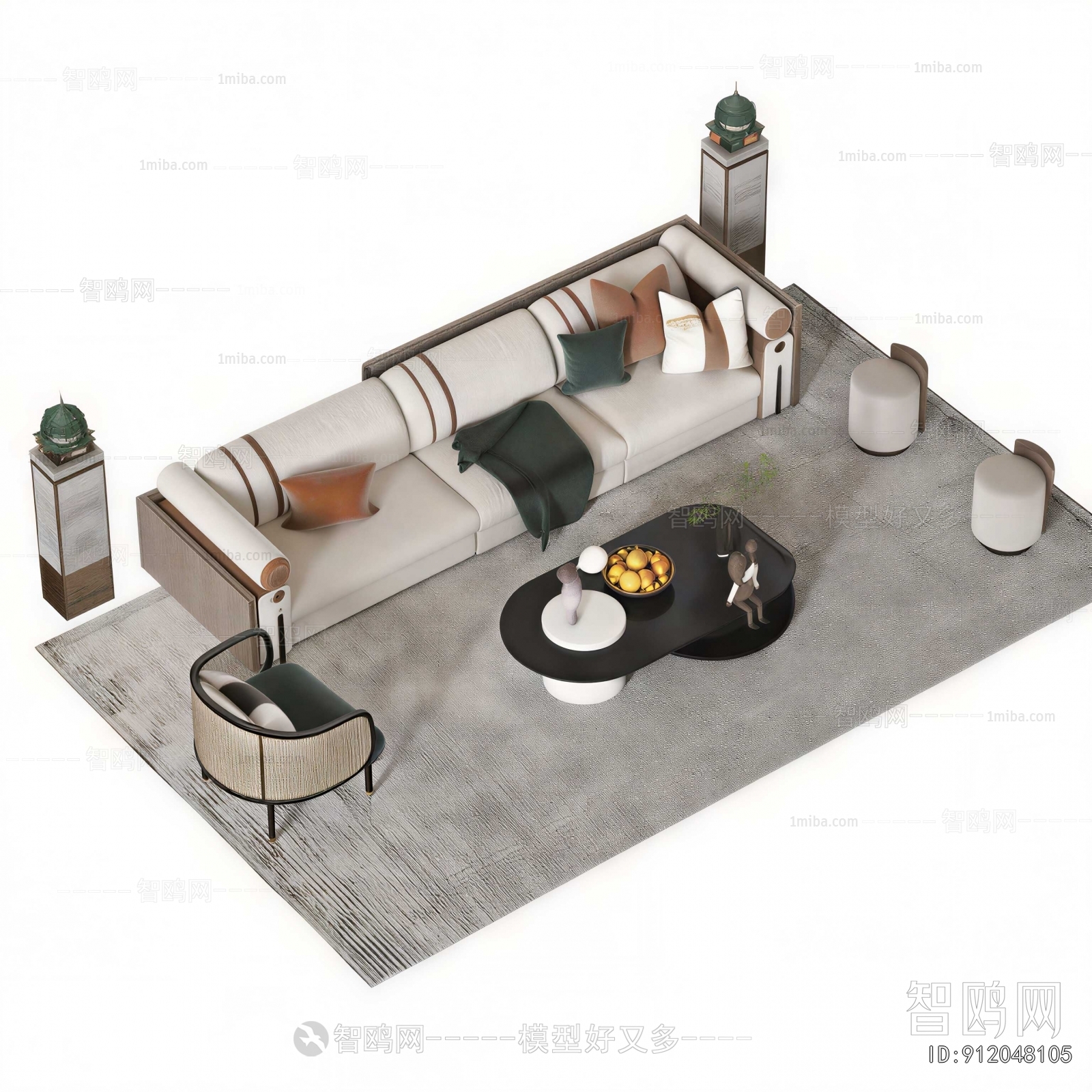 New Chinese Style Sofa Combination