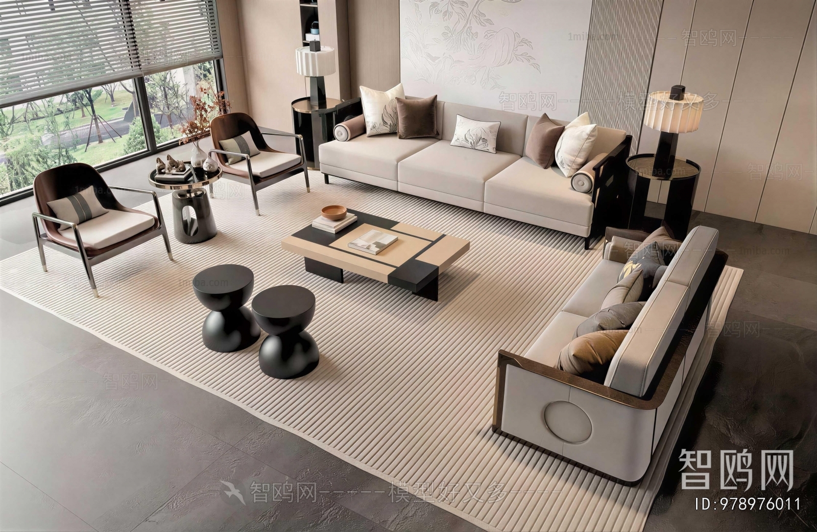 New Chinese Style Sofa Combination