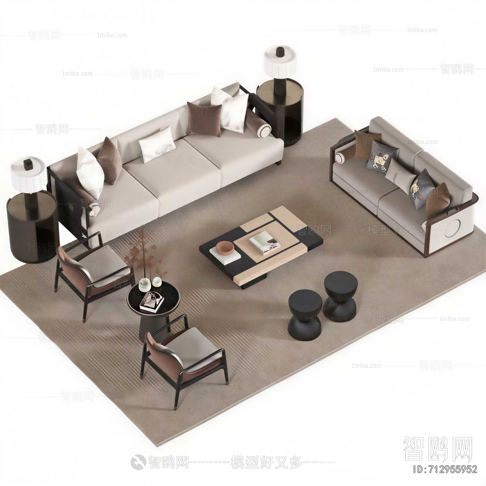 New Chinese Style Sofa Combination