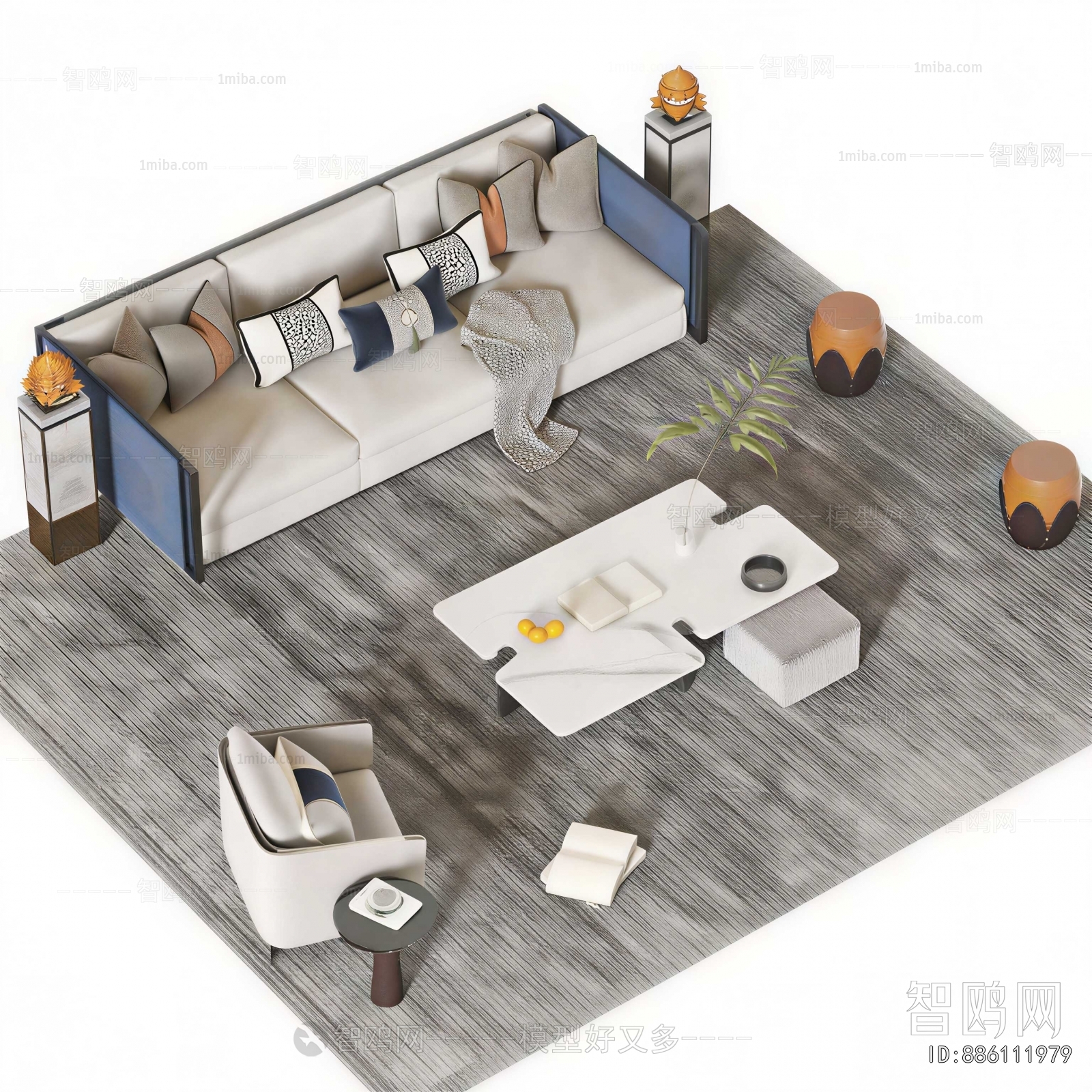 New Chinese Style Sofa Combination