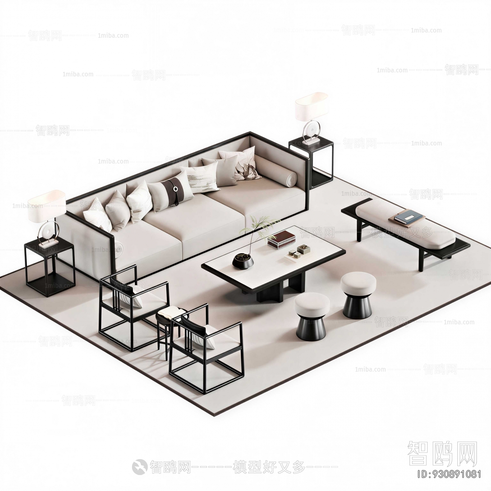 New Chinese Style Sofa Combination