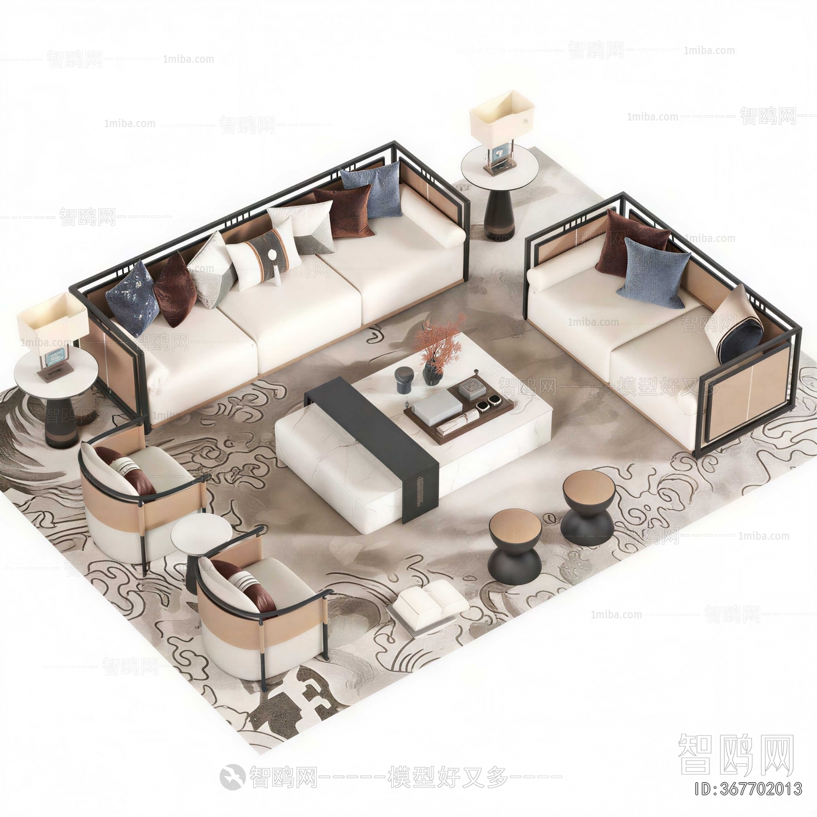 New Chinese Style Sofa Combination