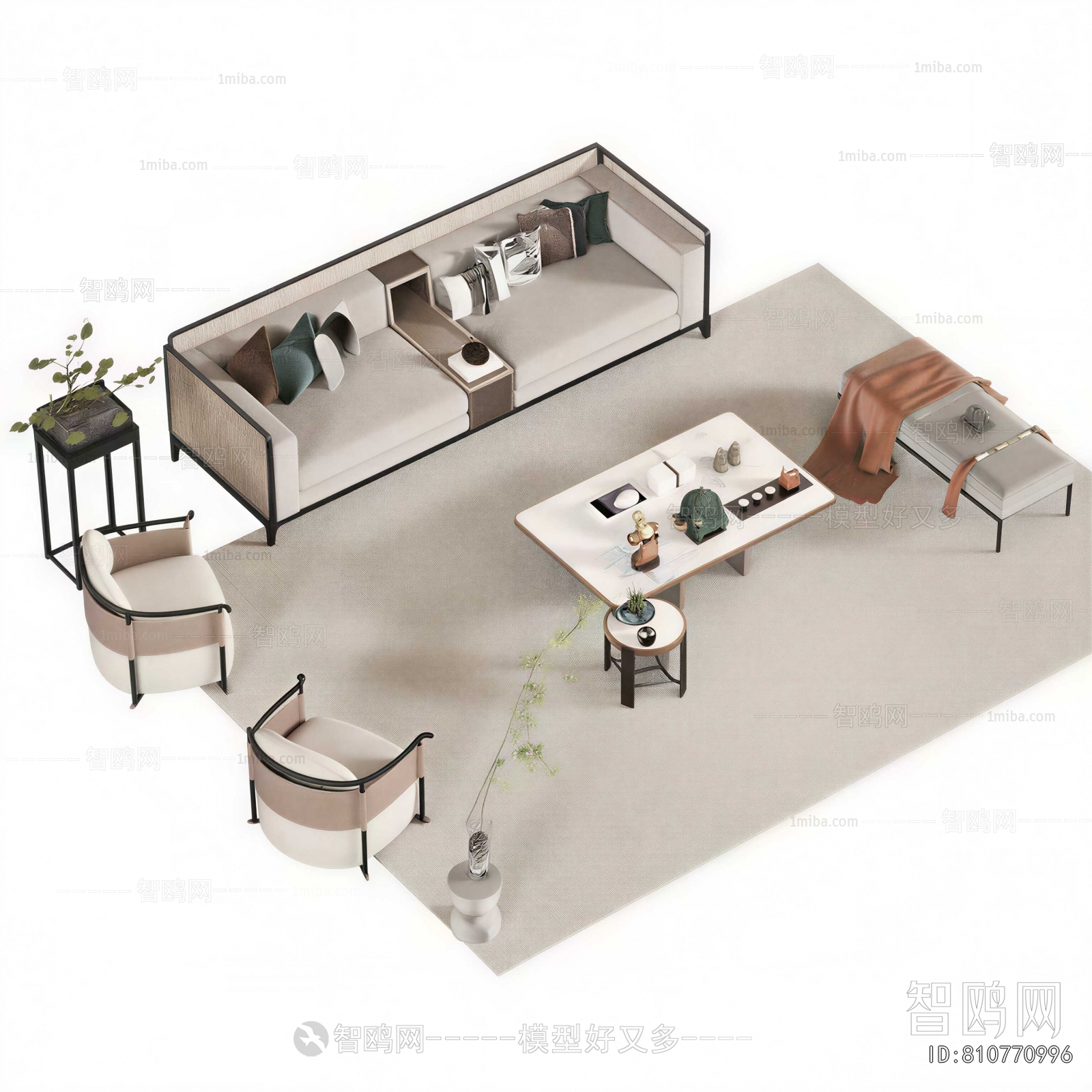 New Chinese Style Sofa Combination