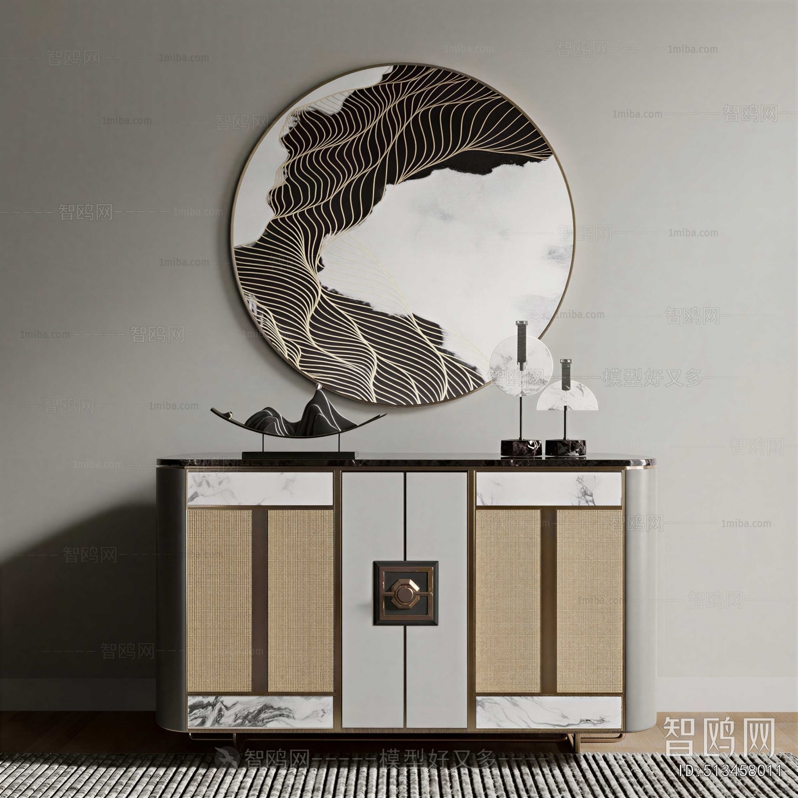 New Chinese Style Side Cabinet