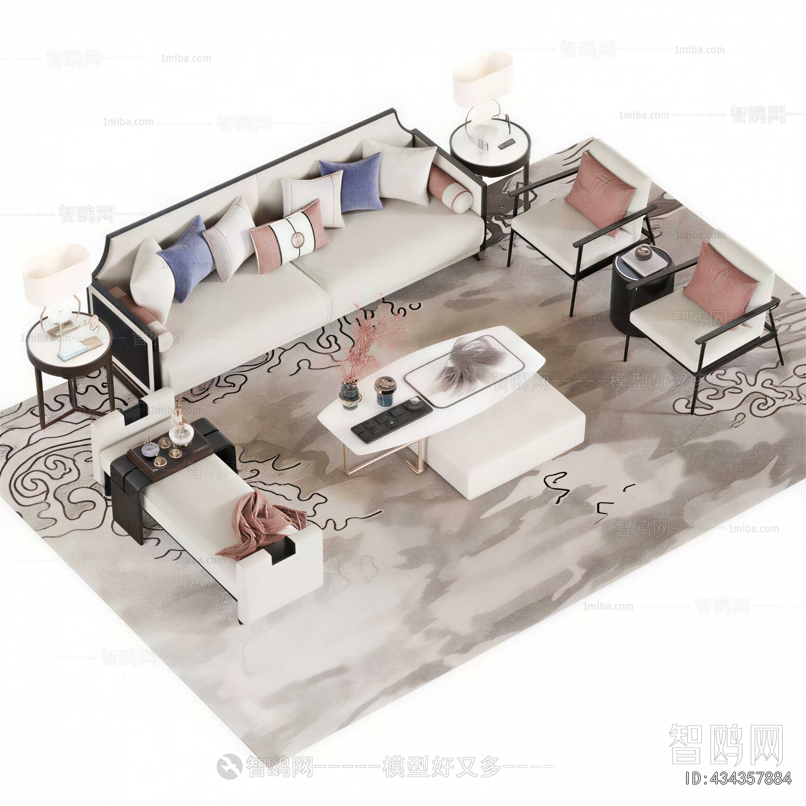 New Chinese Style Sofa Combination