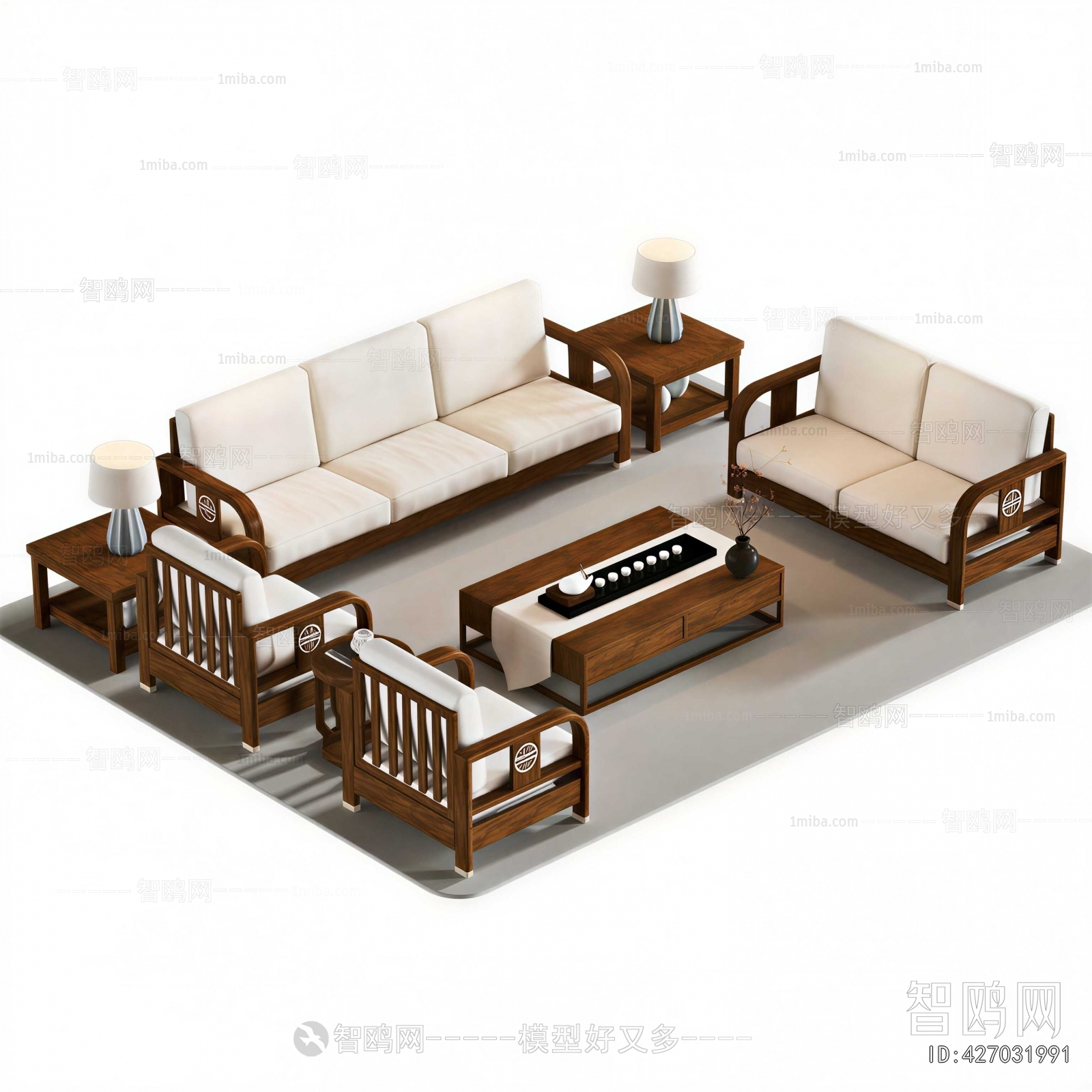 New Chinese Style Sofa Combination