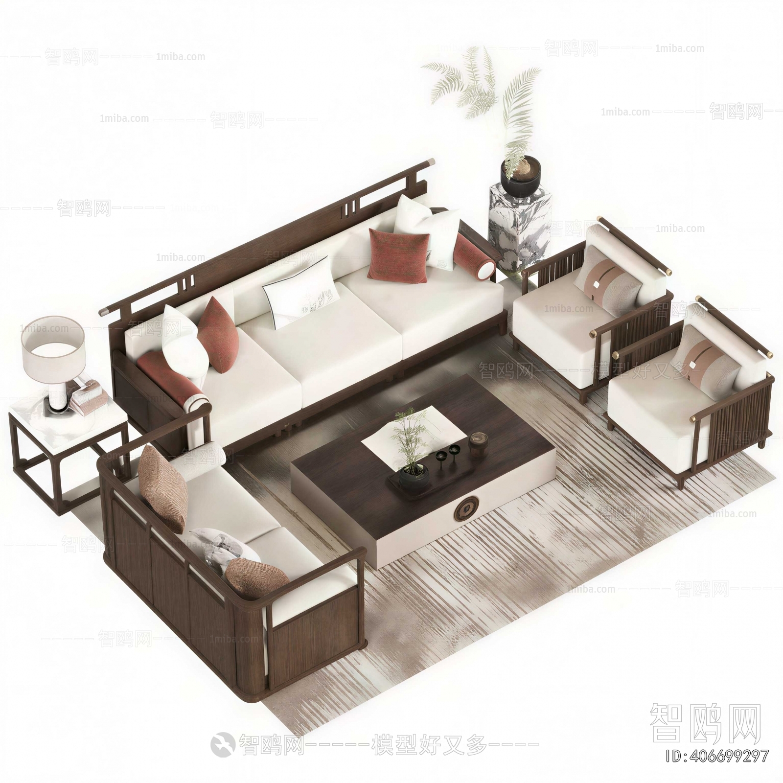 New Chinese Style Sofa Combination