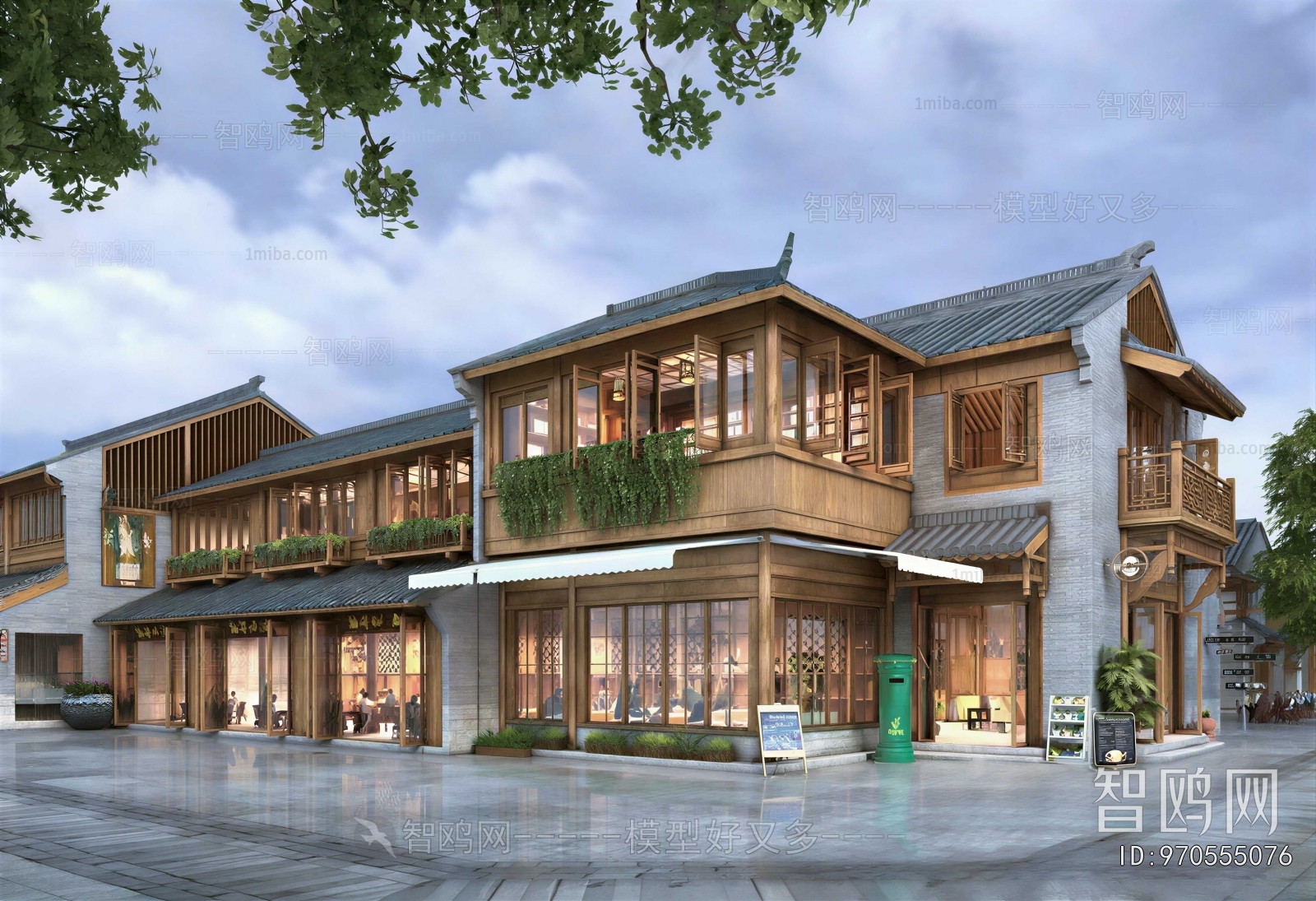 New Chinese Style Appearance Of Commercial Building