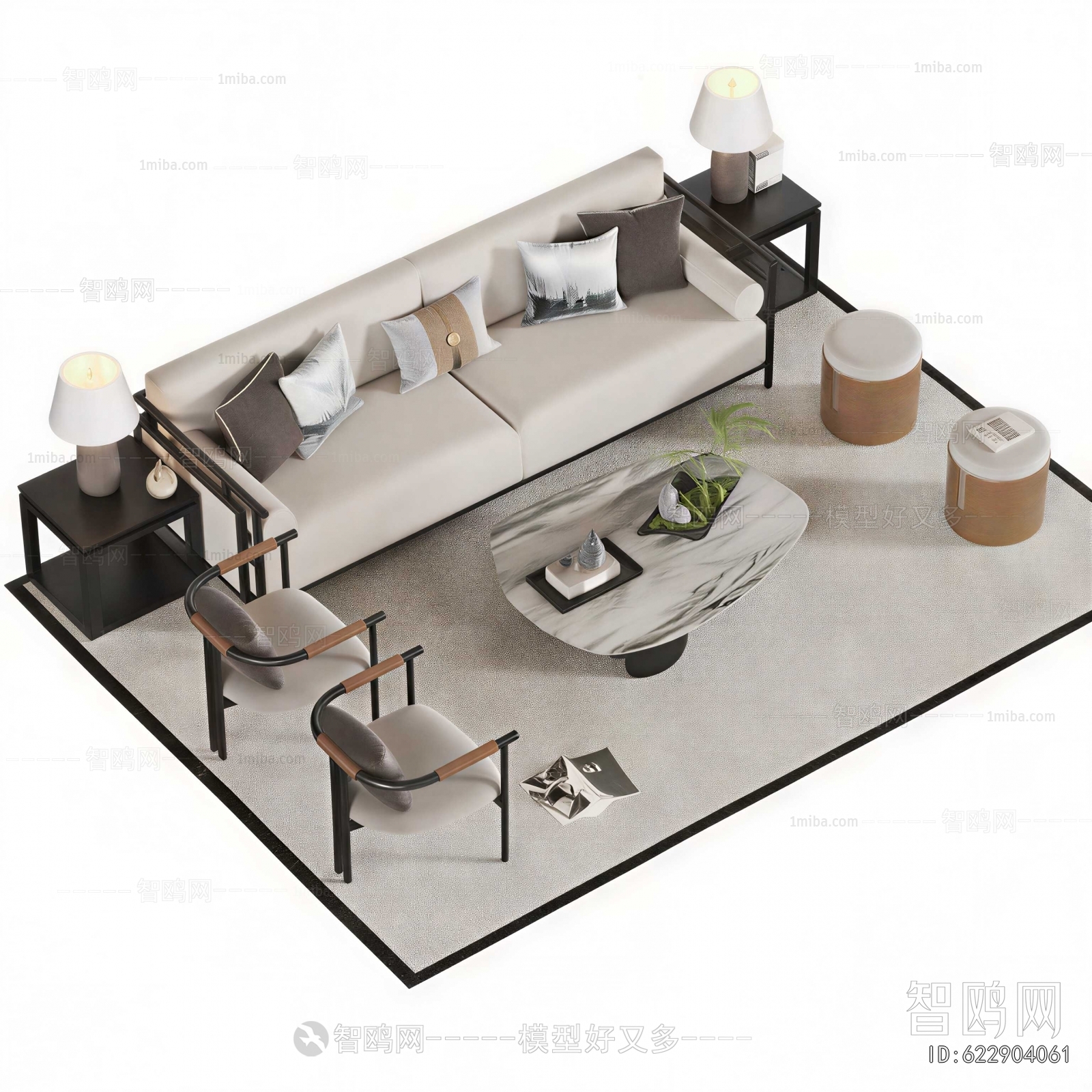 New Chinese Style Sofa Combination