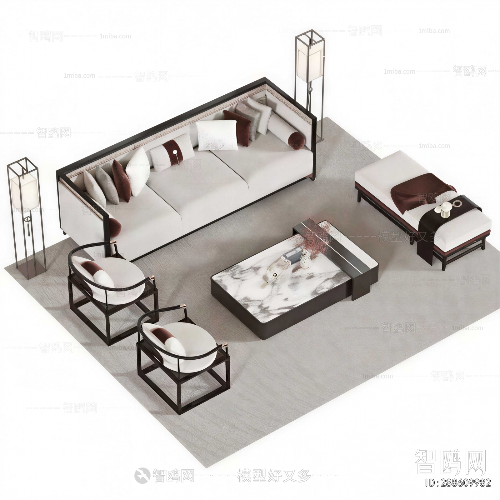 New Chinese Style Sofa Combination