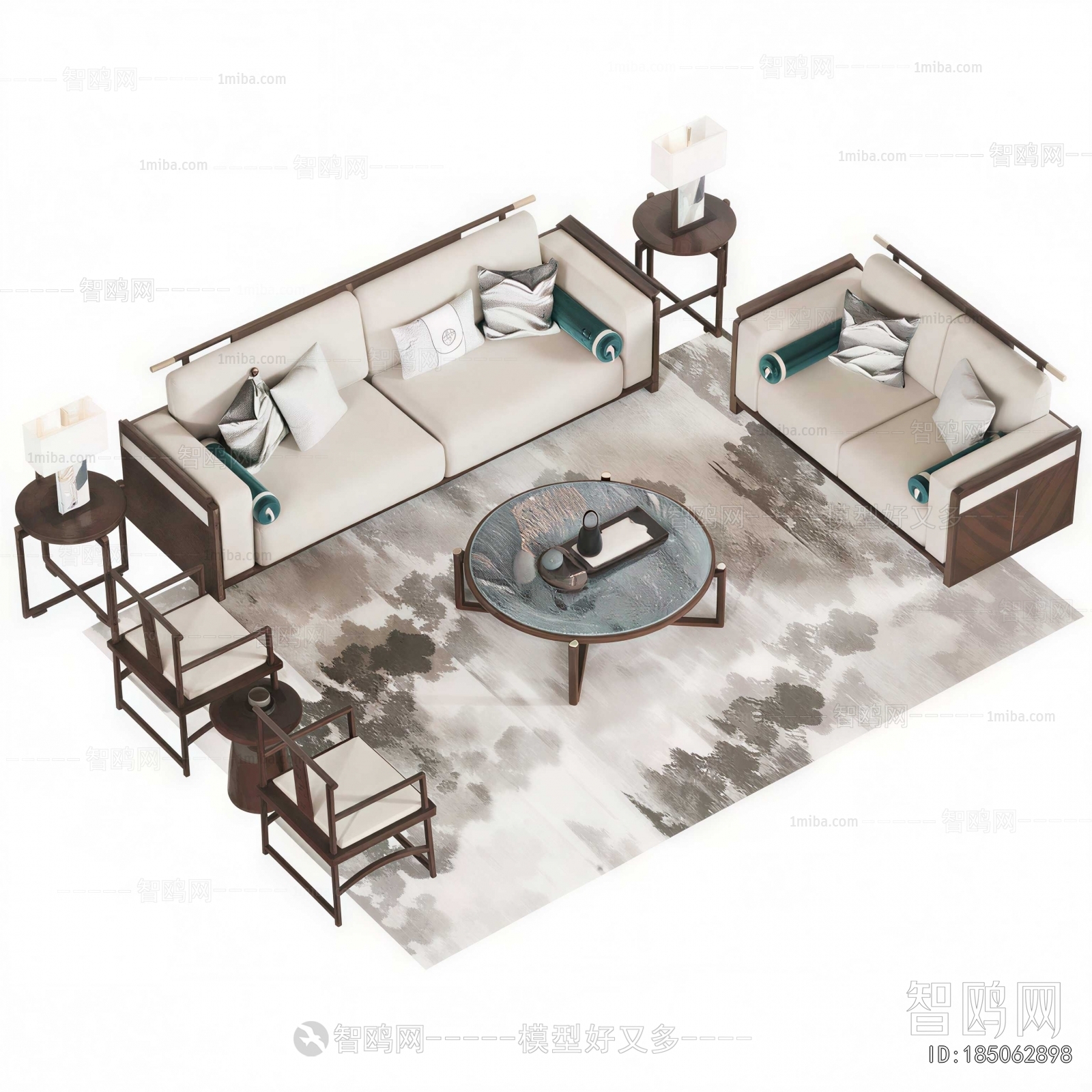 New Chinese Style Sofa Combination