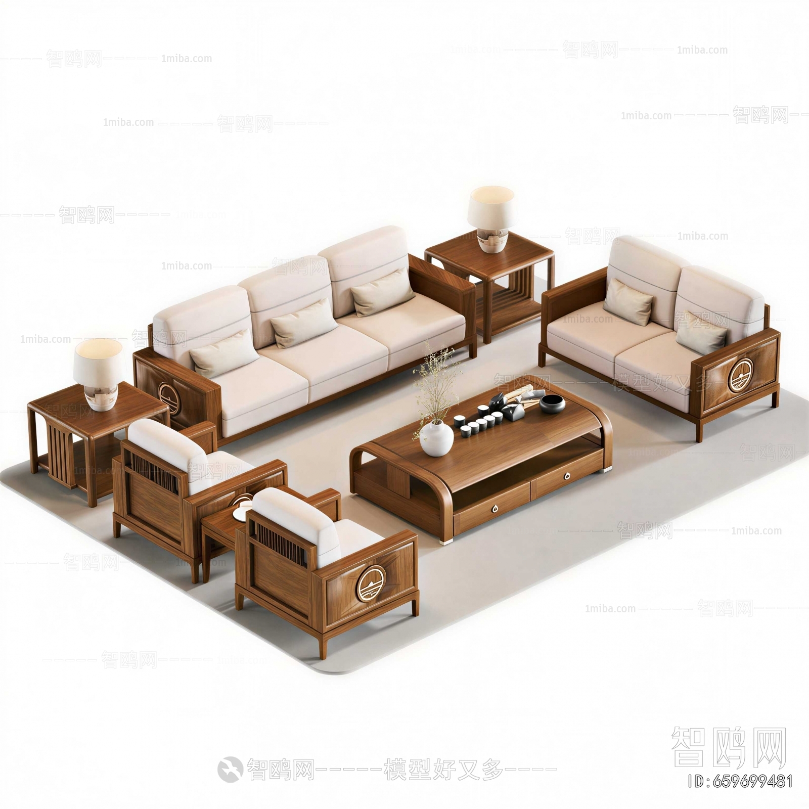 New Chinese Style Sofa Combination