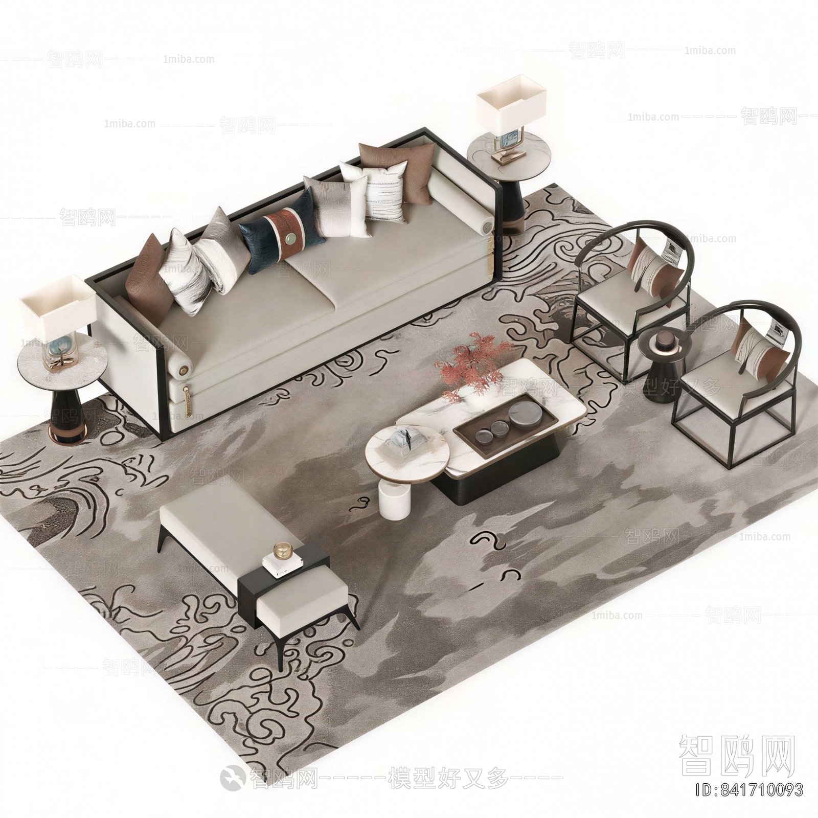 New Chinese Style Sofa Combination