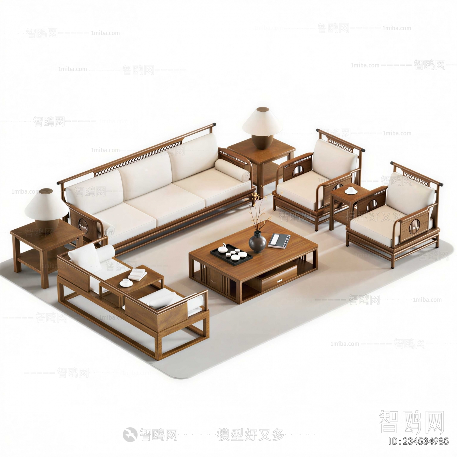 New Chinese Style Sofa Combination