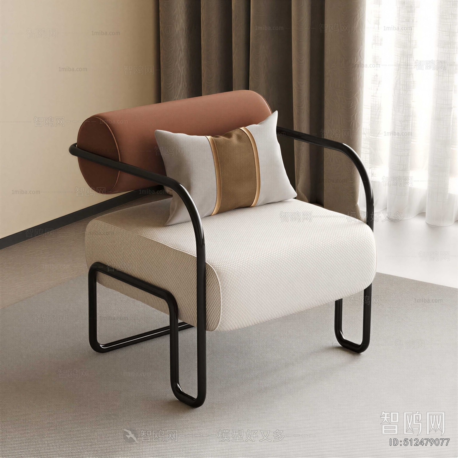 New Chinese Style Single Sofa