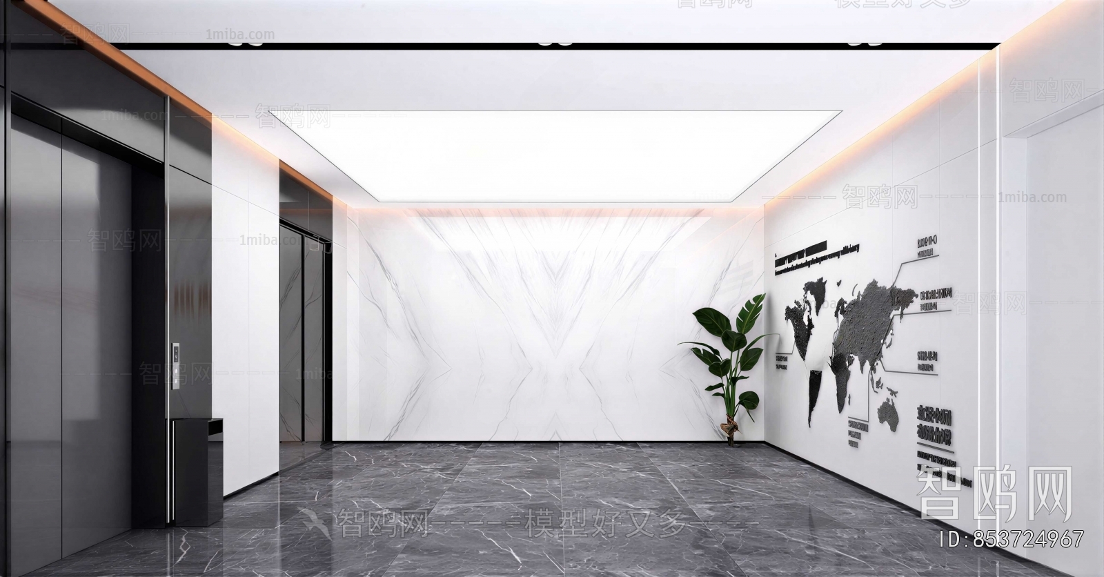 Modern Office Elevator Hall