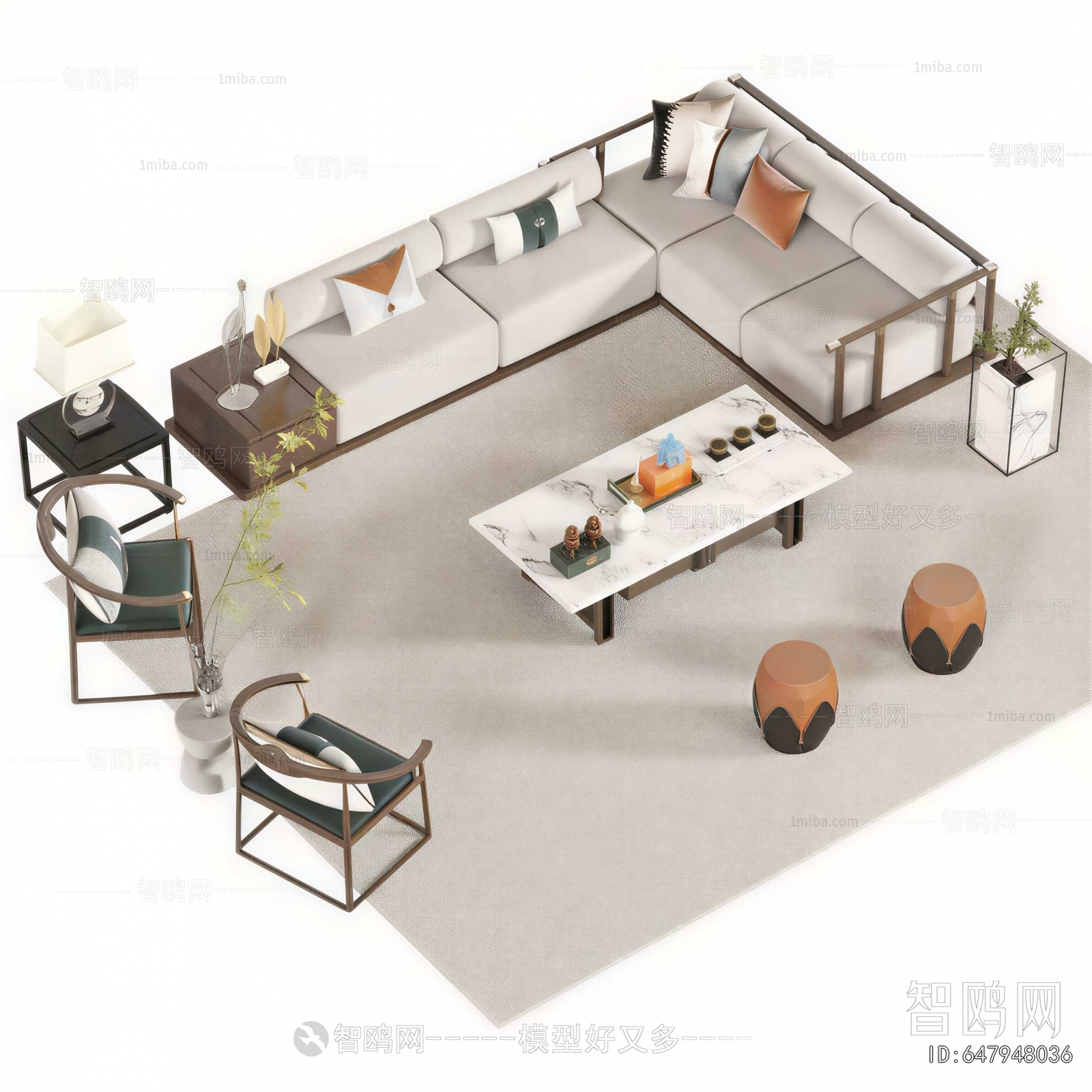 New Chinese Style Sofa Combination