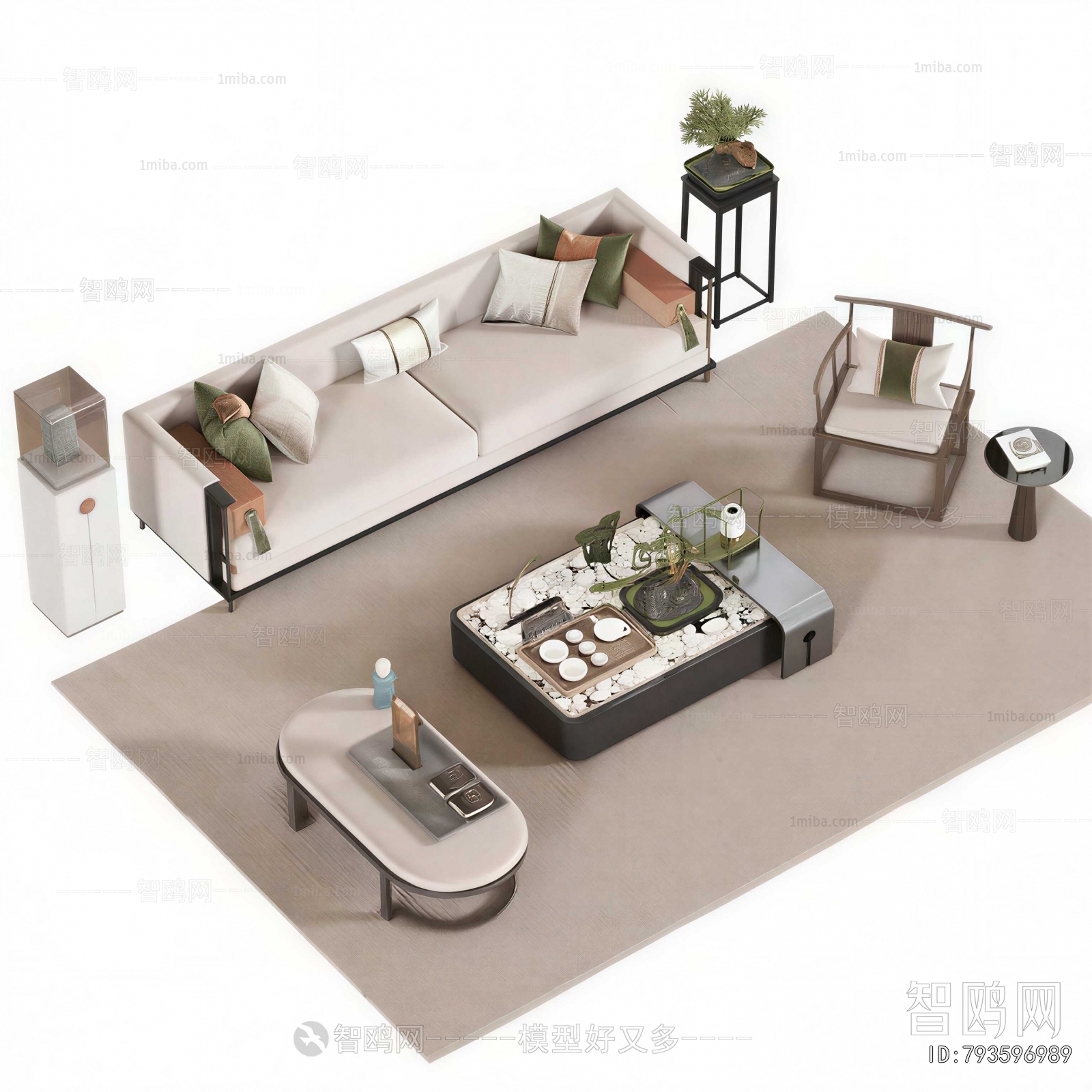 New Chinese Style Sofa Combination