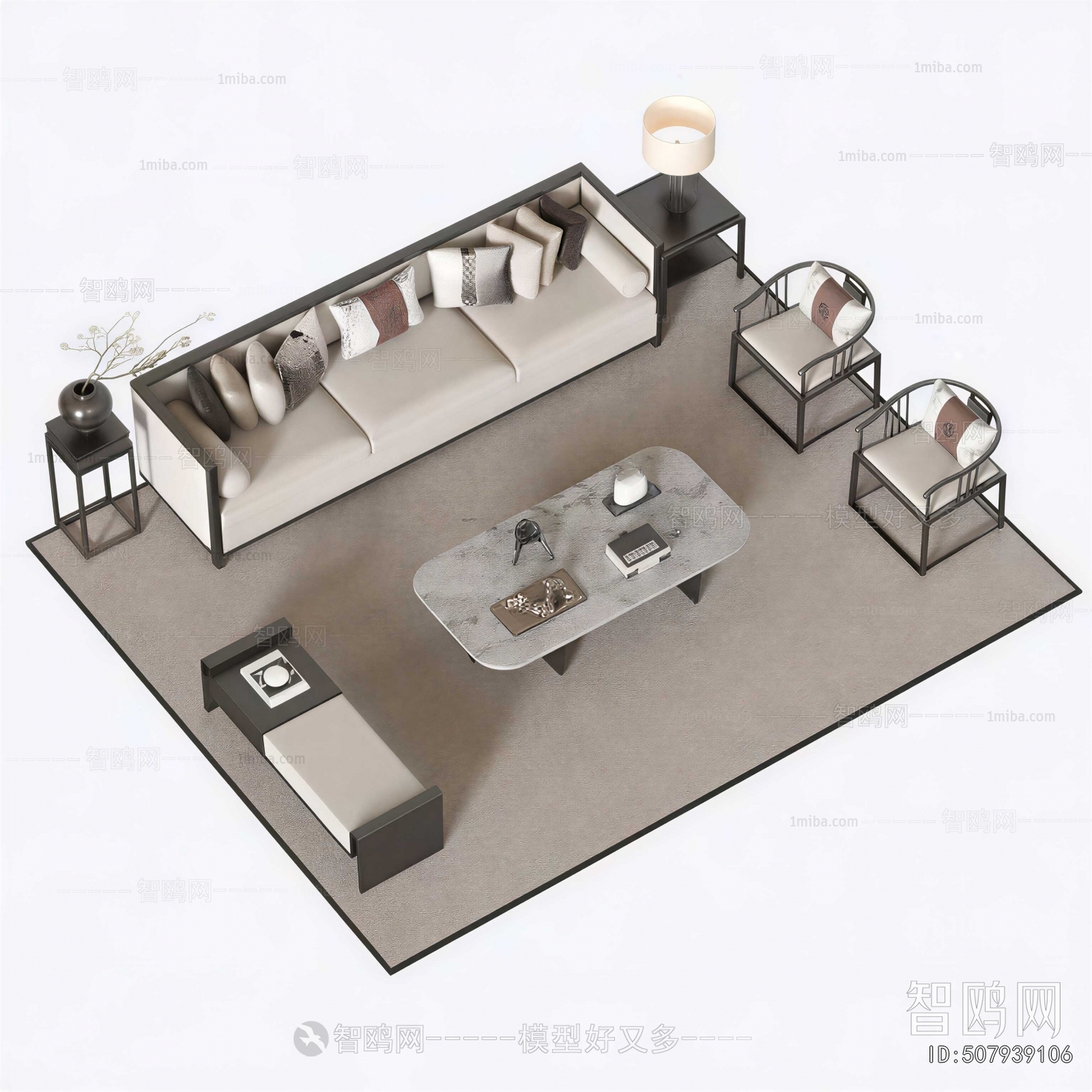 New Chinese Style Sofa Combination