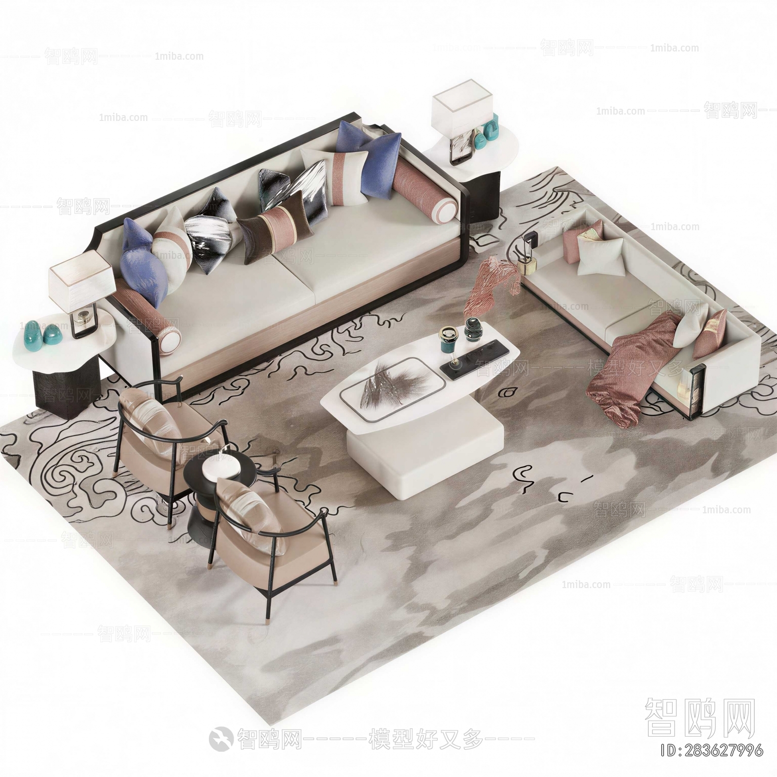 New Chinese Style Sofa Combination