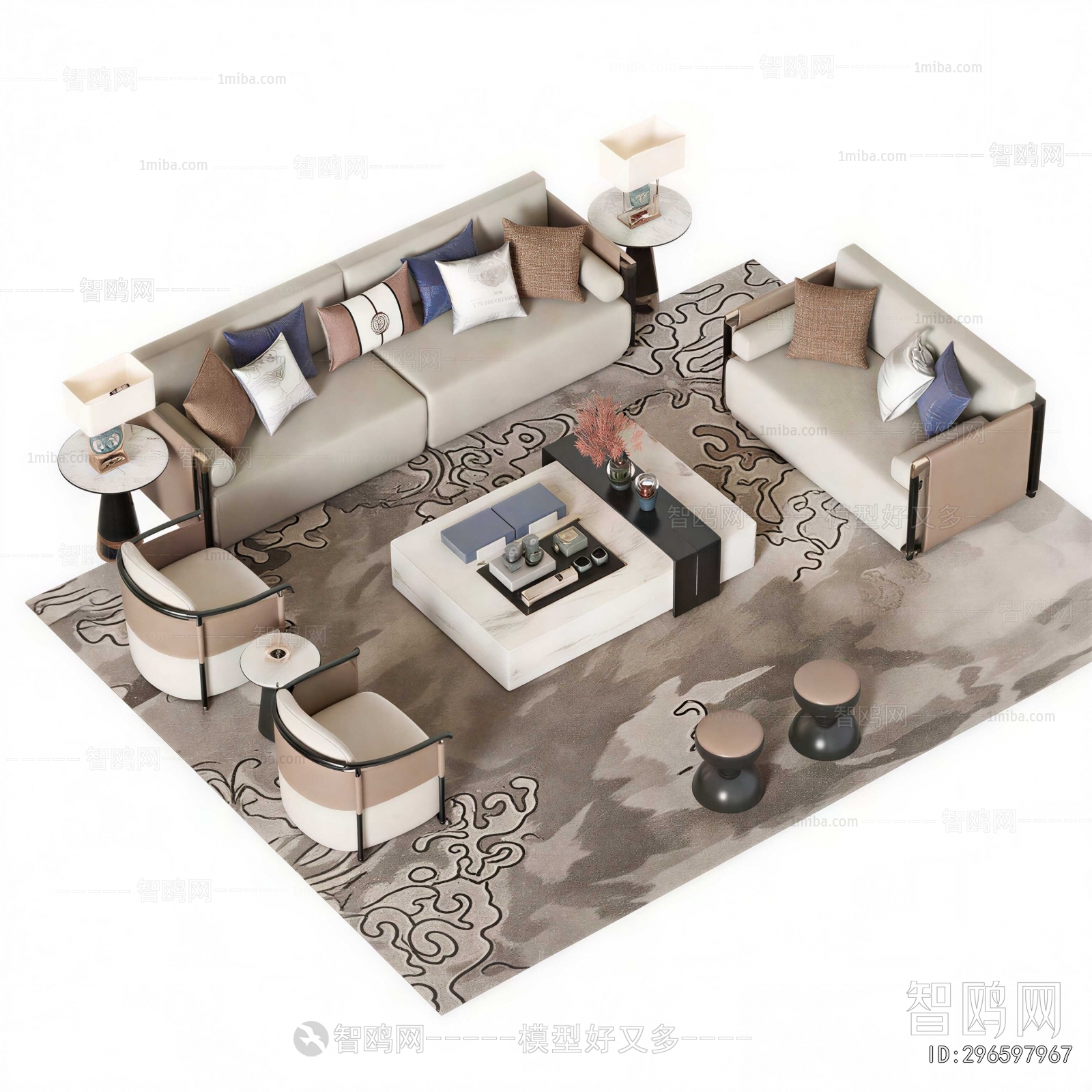 New Chinese Style Sofa Combination