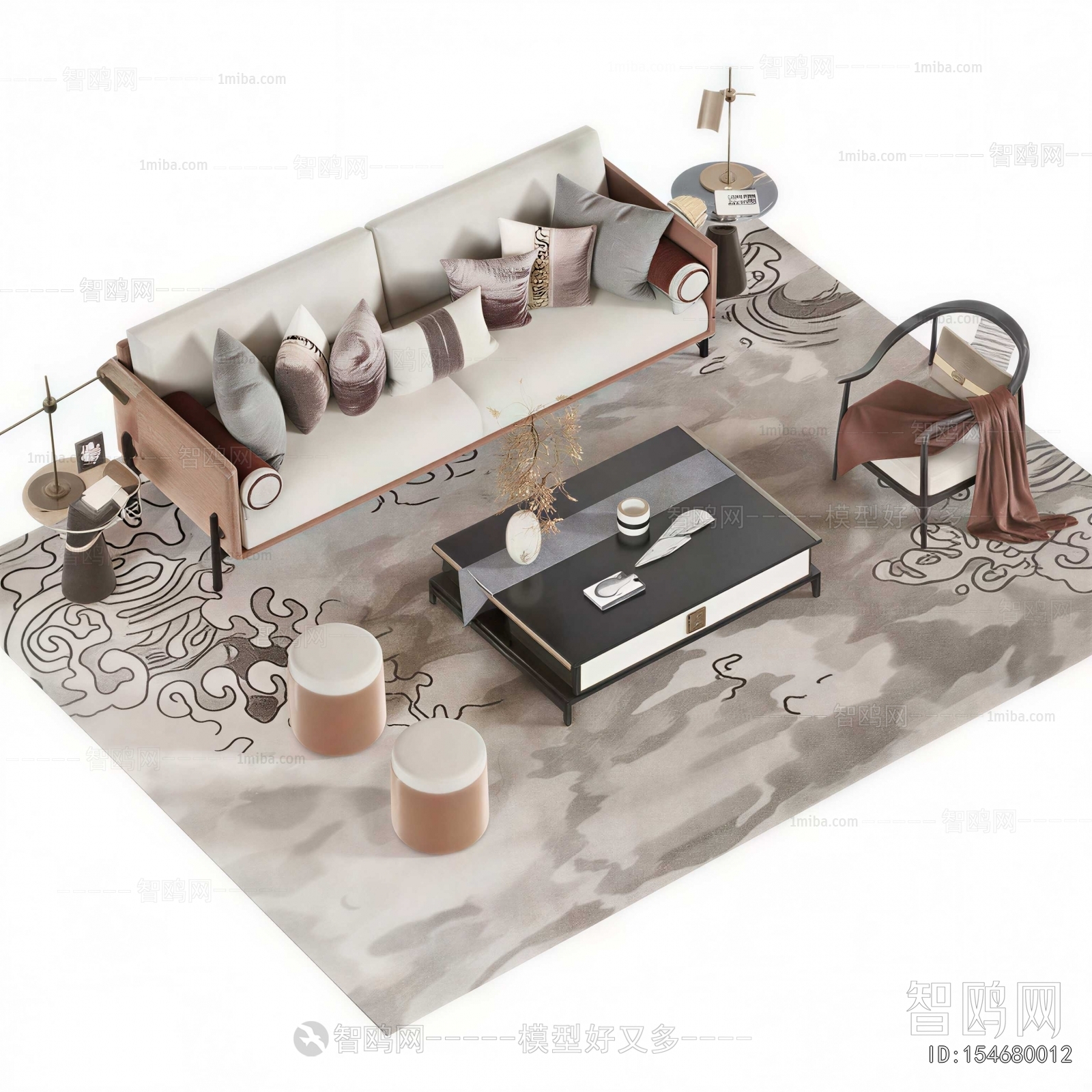 New Chinese Style Sofa Combination