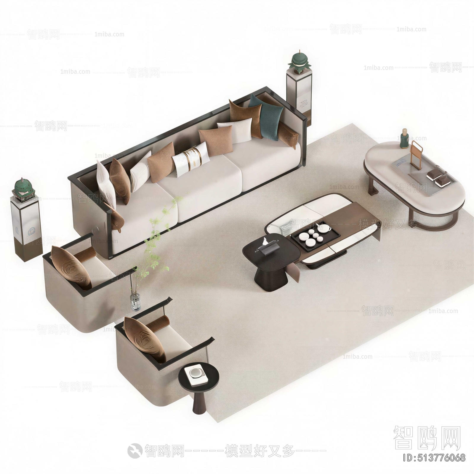 New Chinese Style Sofa Combination