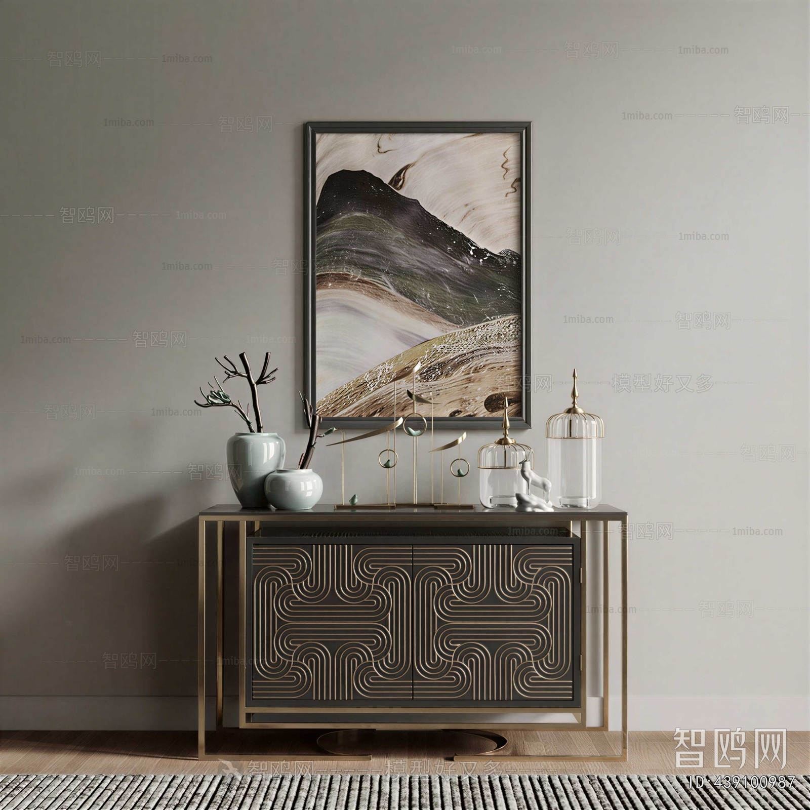 New Chinese Style Entrance Cabinet