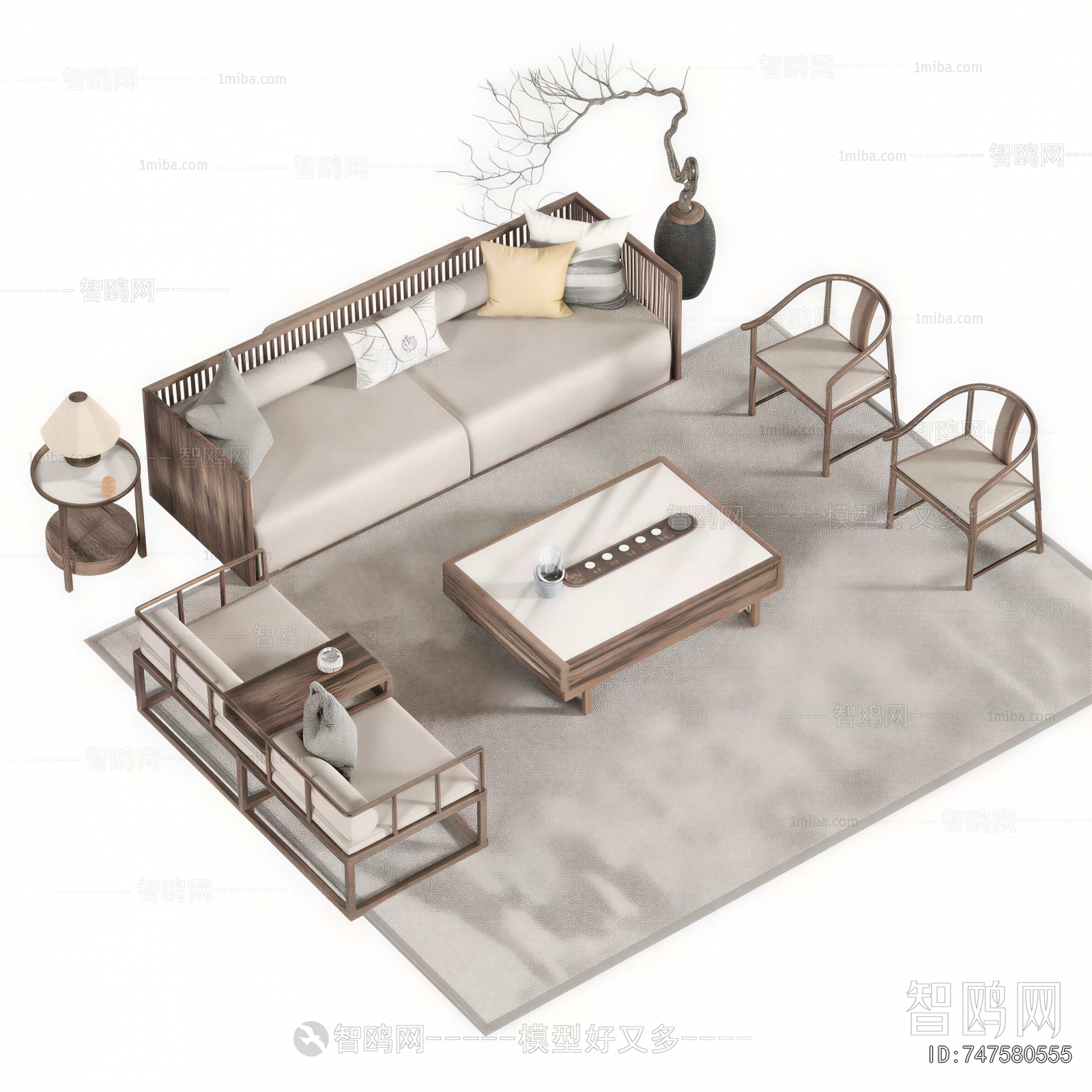 New Chinese Style Sofa Combination