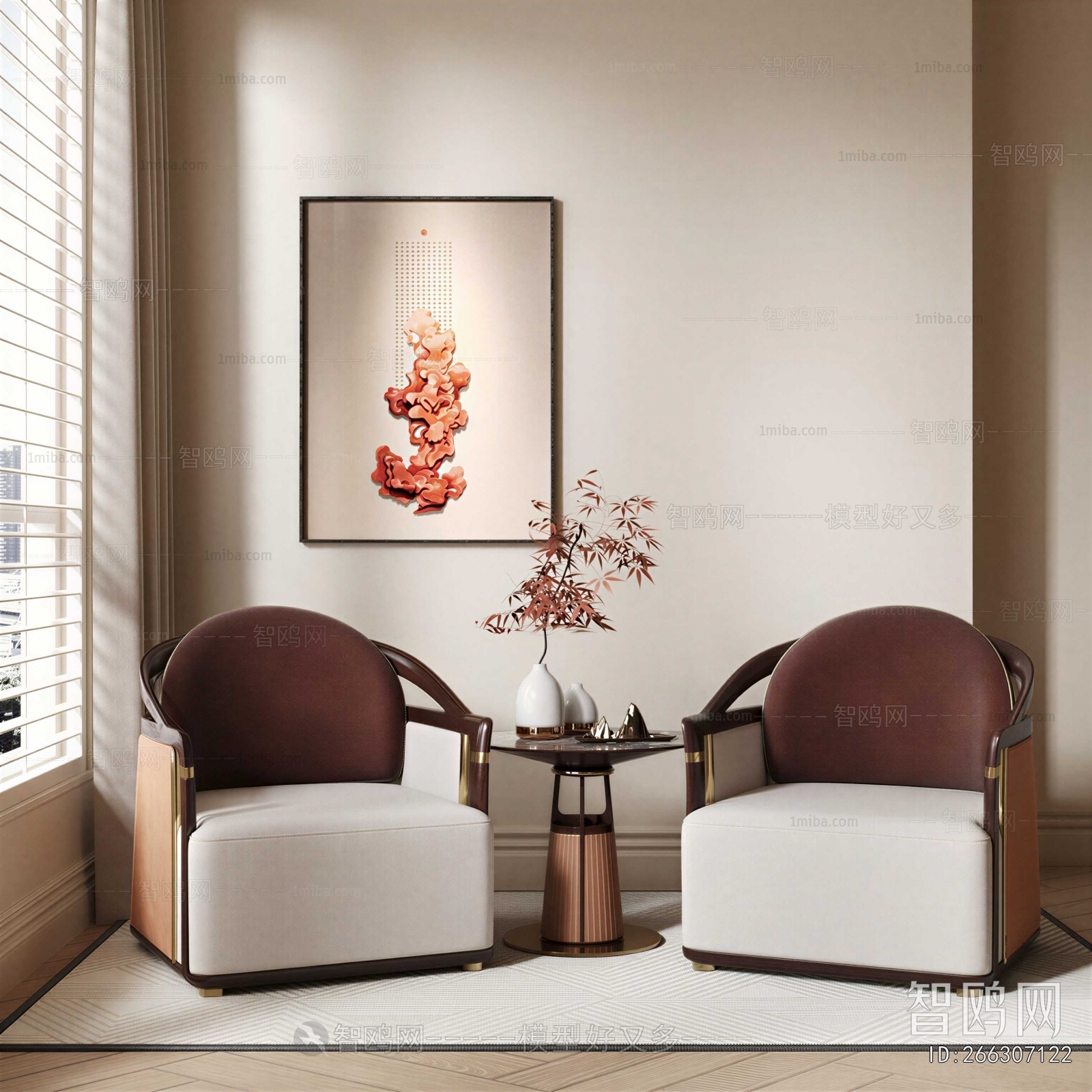 New Chinese Style Single Sofa