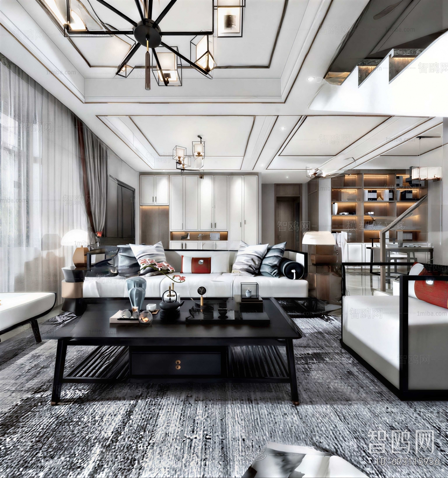 New Chinese Style A Living Room