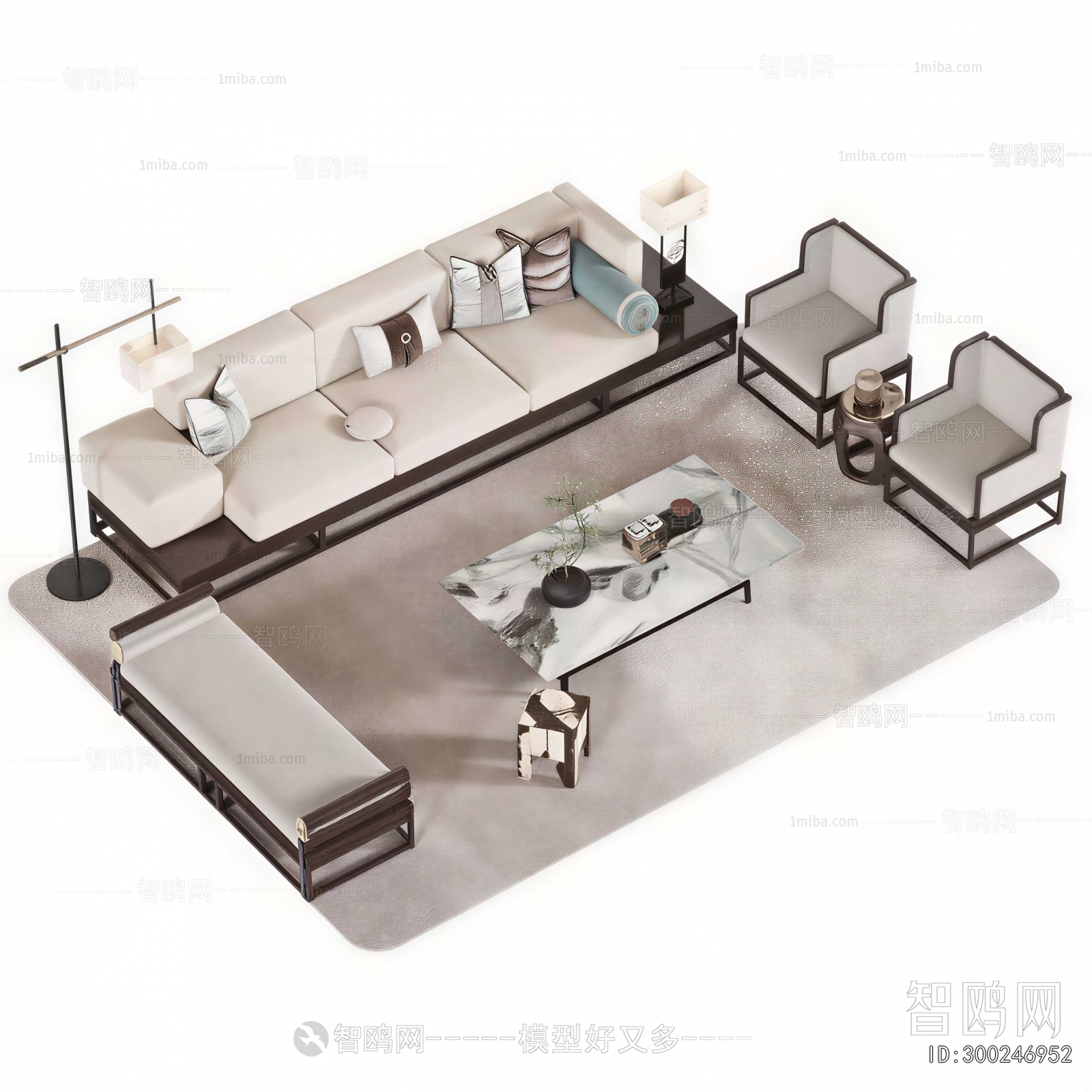 New Chinese Style Sofa Combination