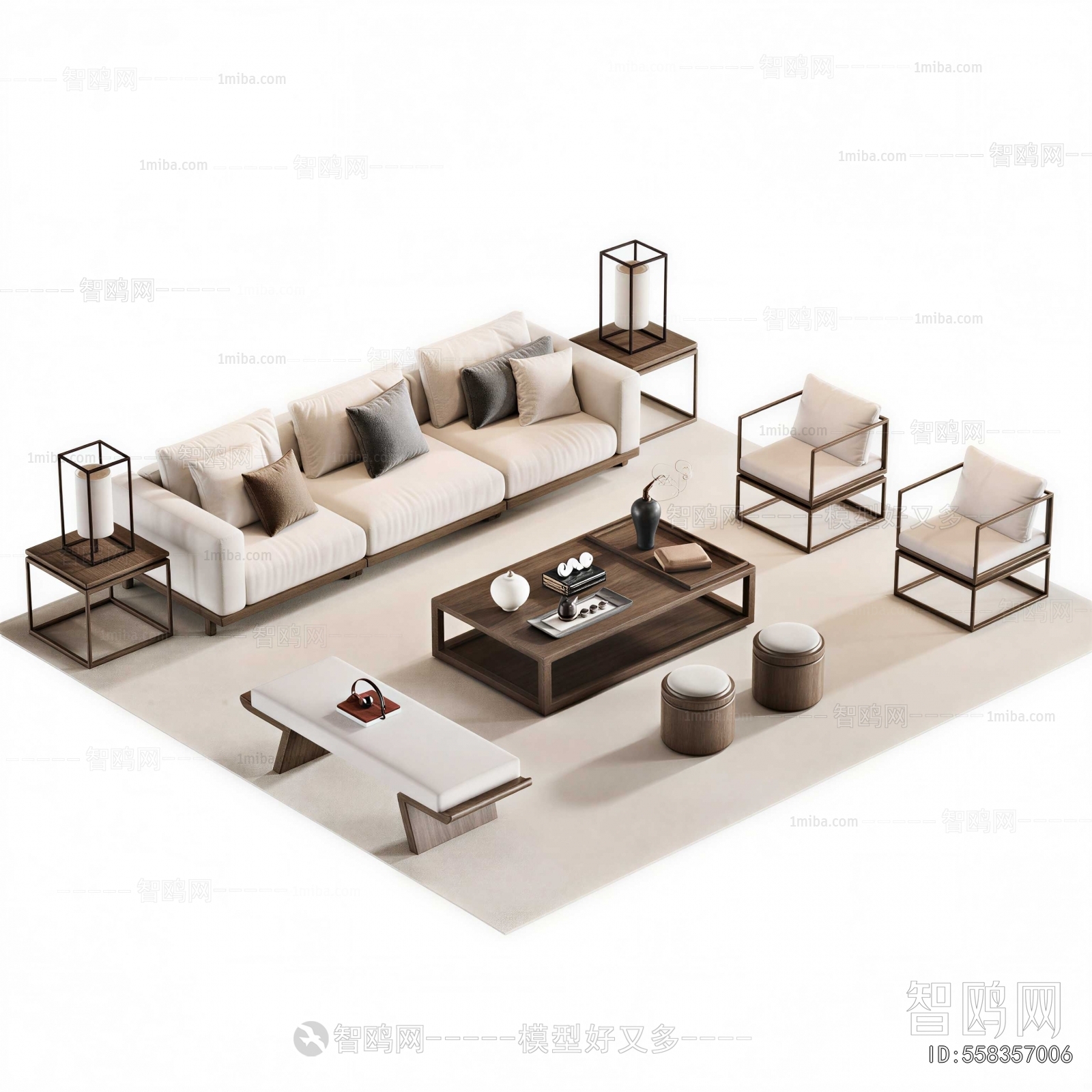 New Chinese Style Sofa Combination